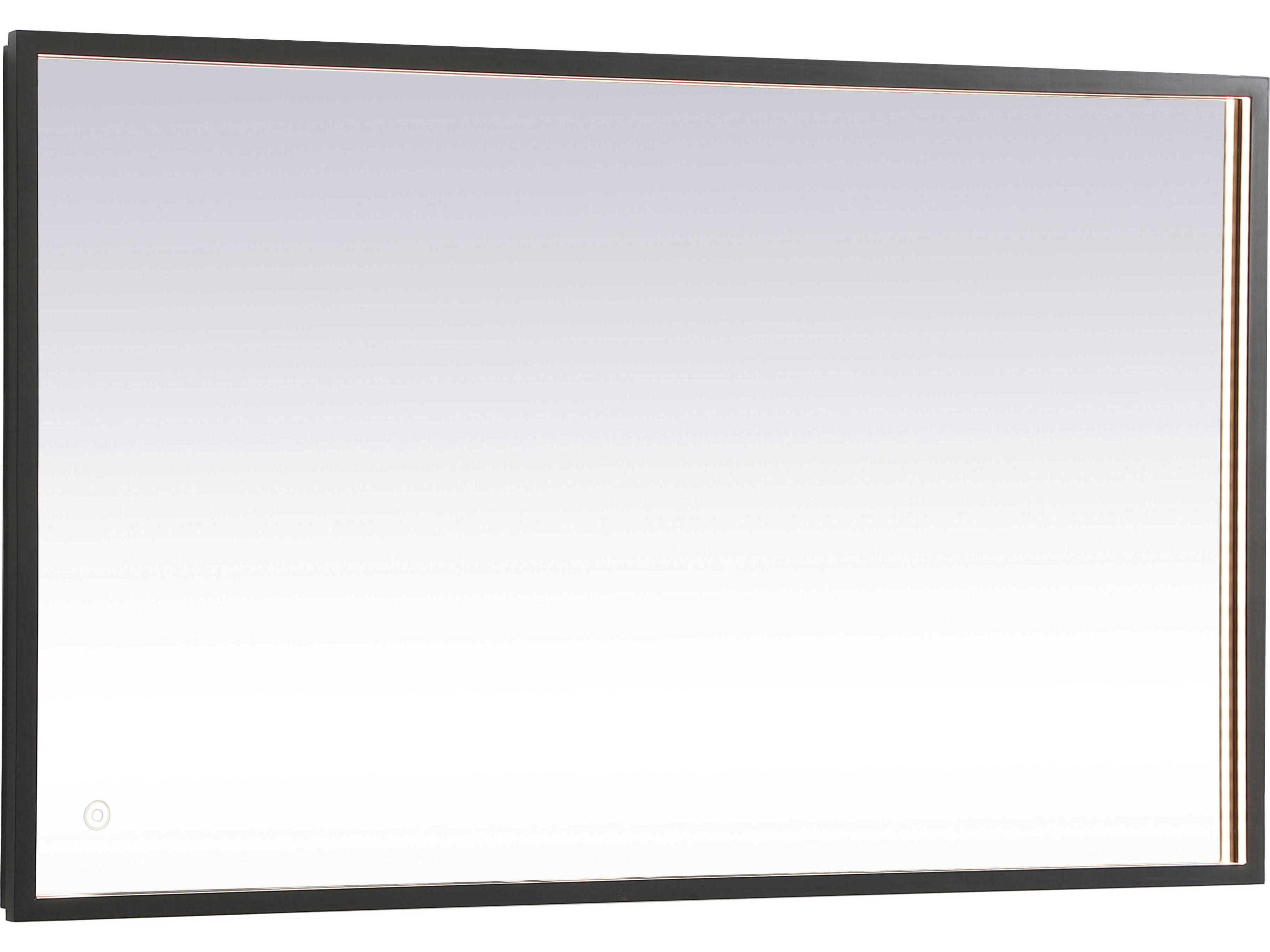 Pier LED Mirror Black Rectangular Modern