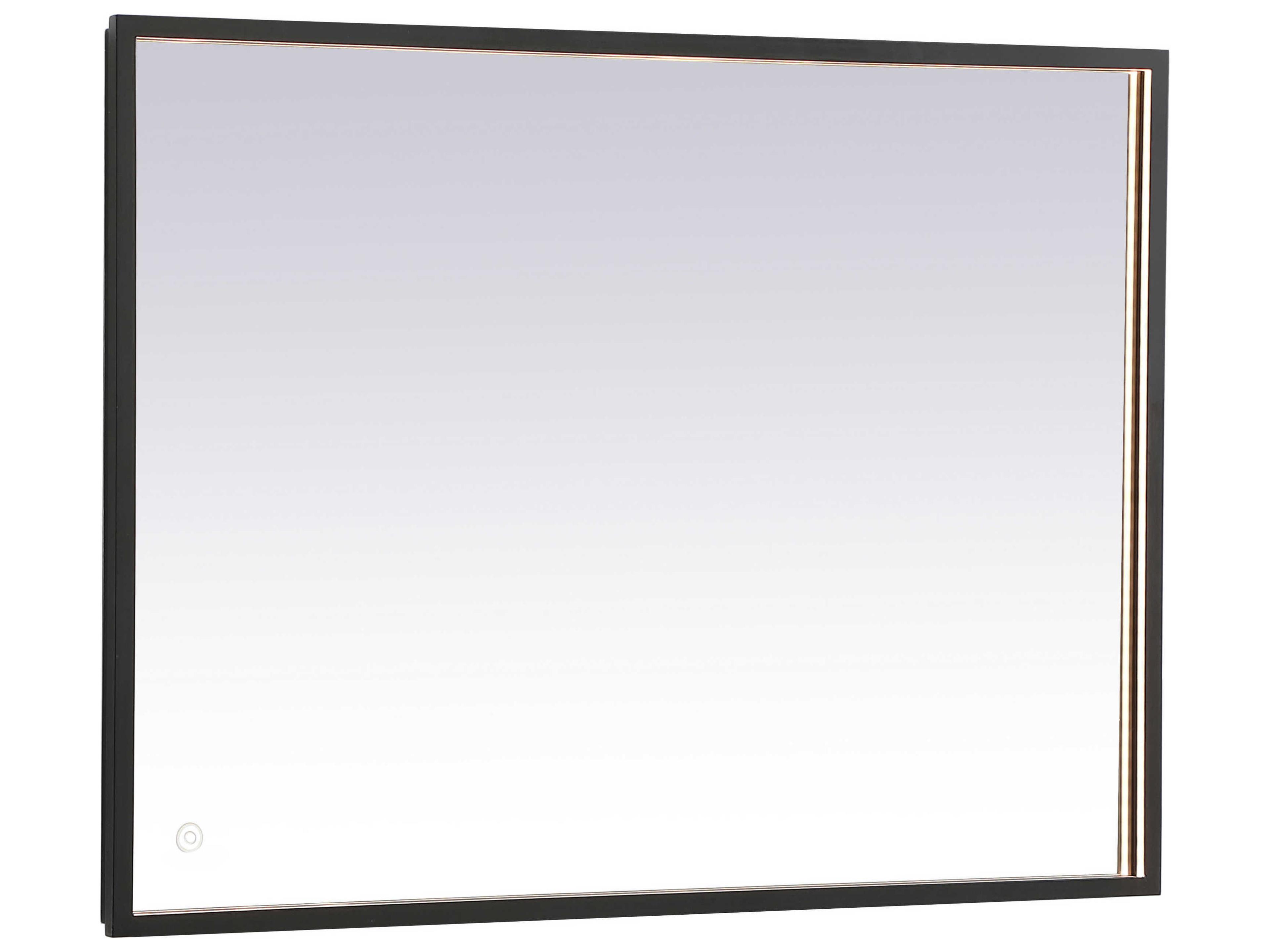 Pier Black Rectangular LED Wall Mirror