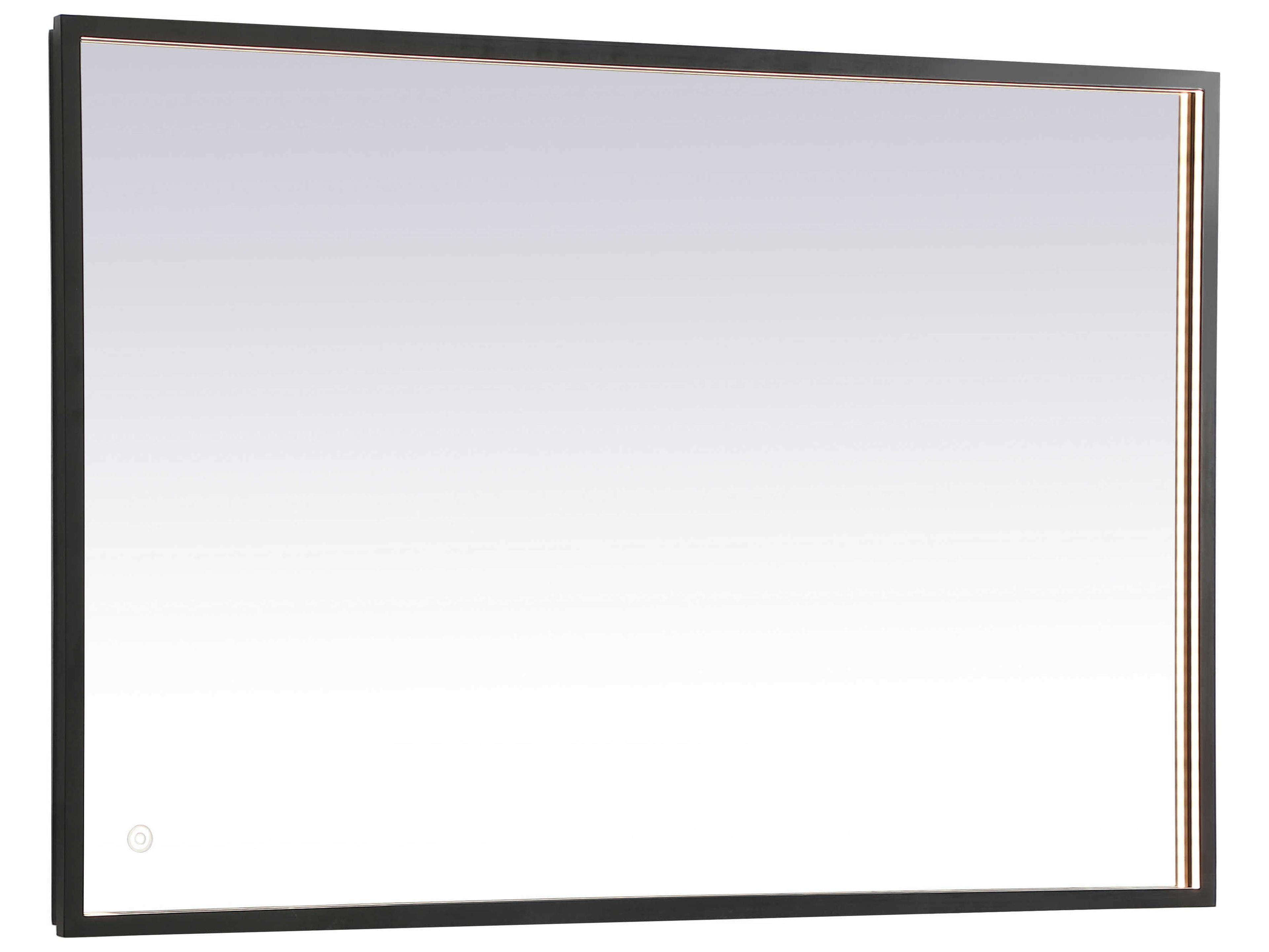 Pier Black Rectangular LED Wall Mirror