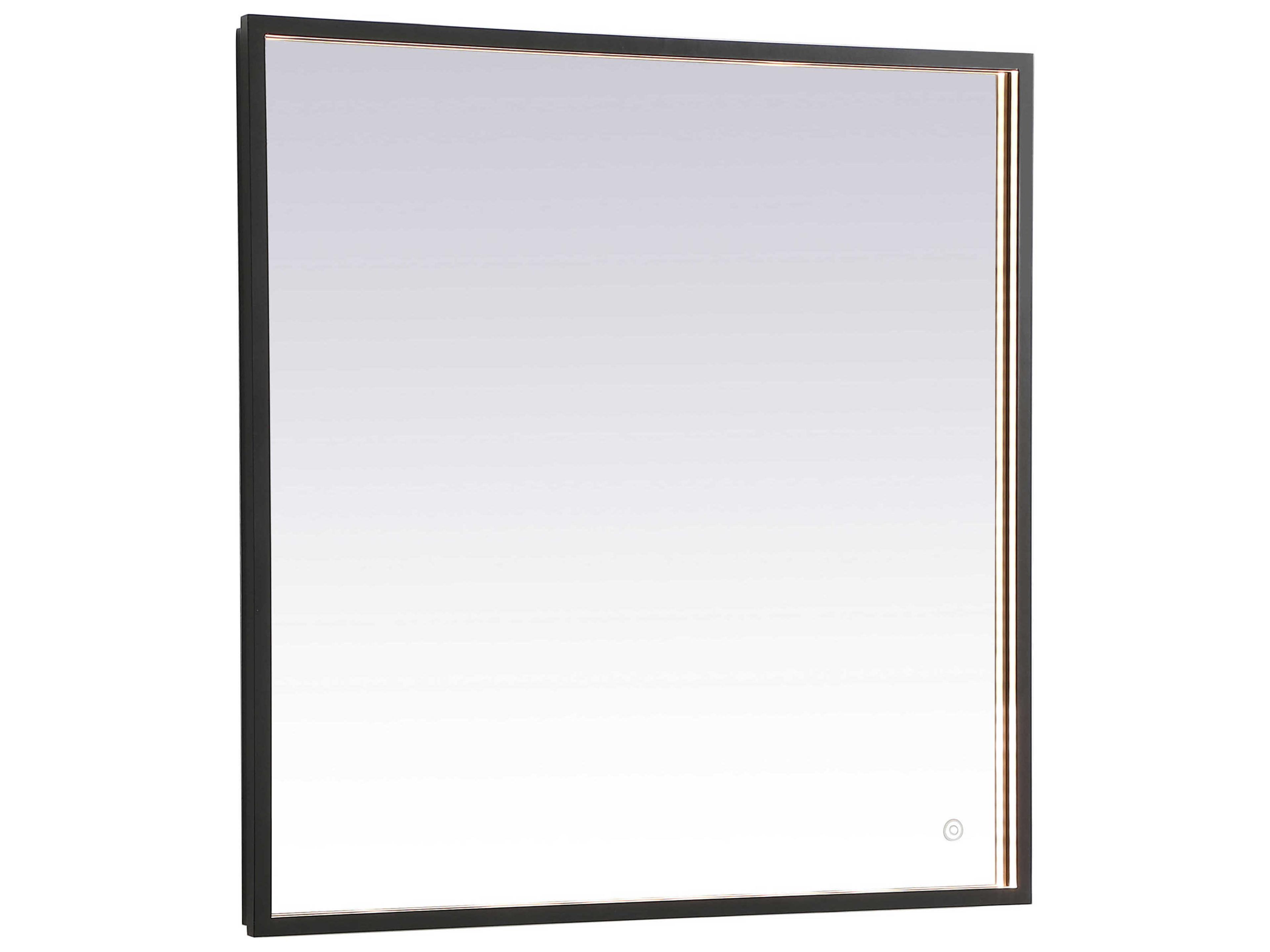 Pier Black Rectangular LED Wall Mirror