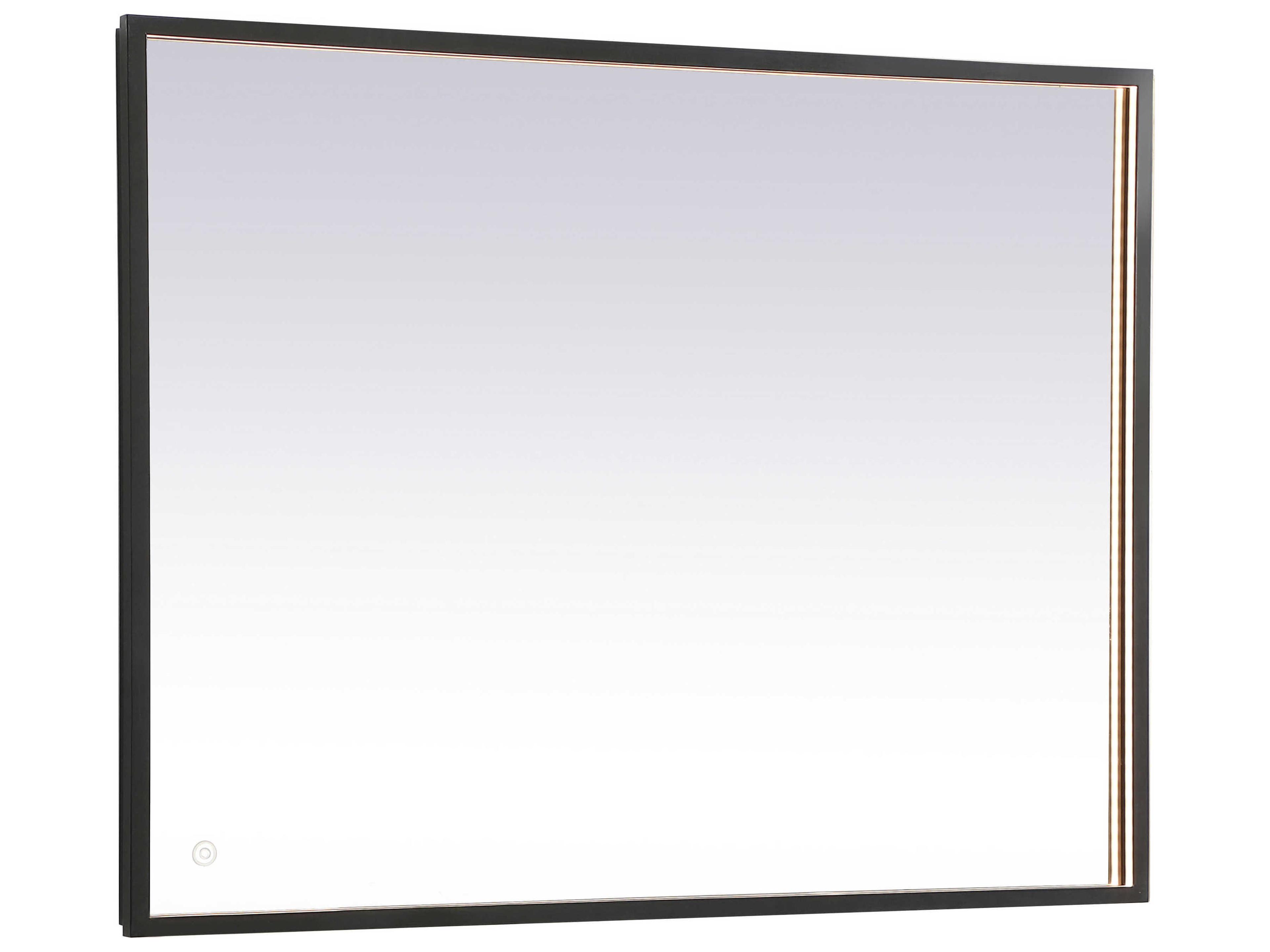 Pier Black Square LED Wall Mirror