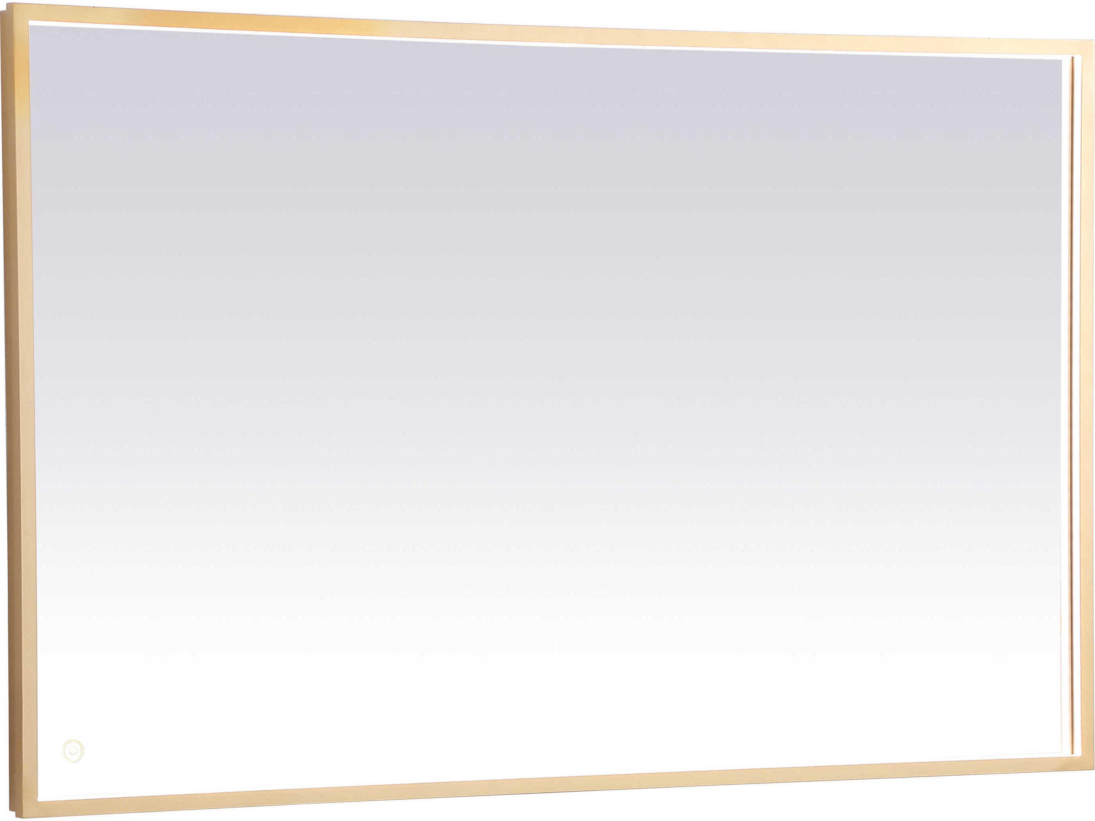 Pier Brass Rectangular LED Wall Mirror