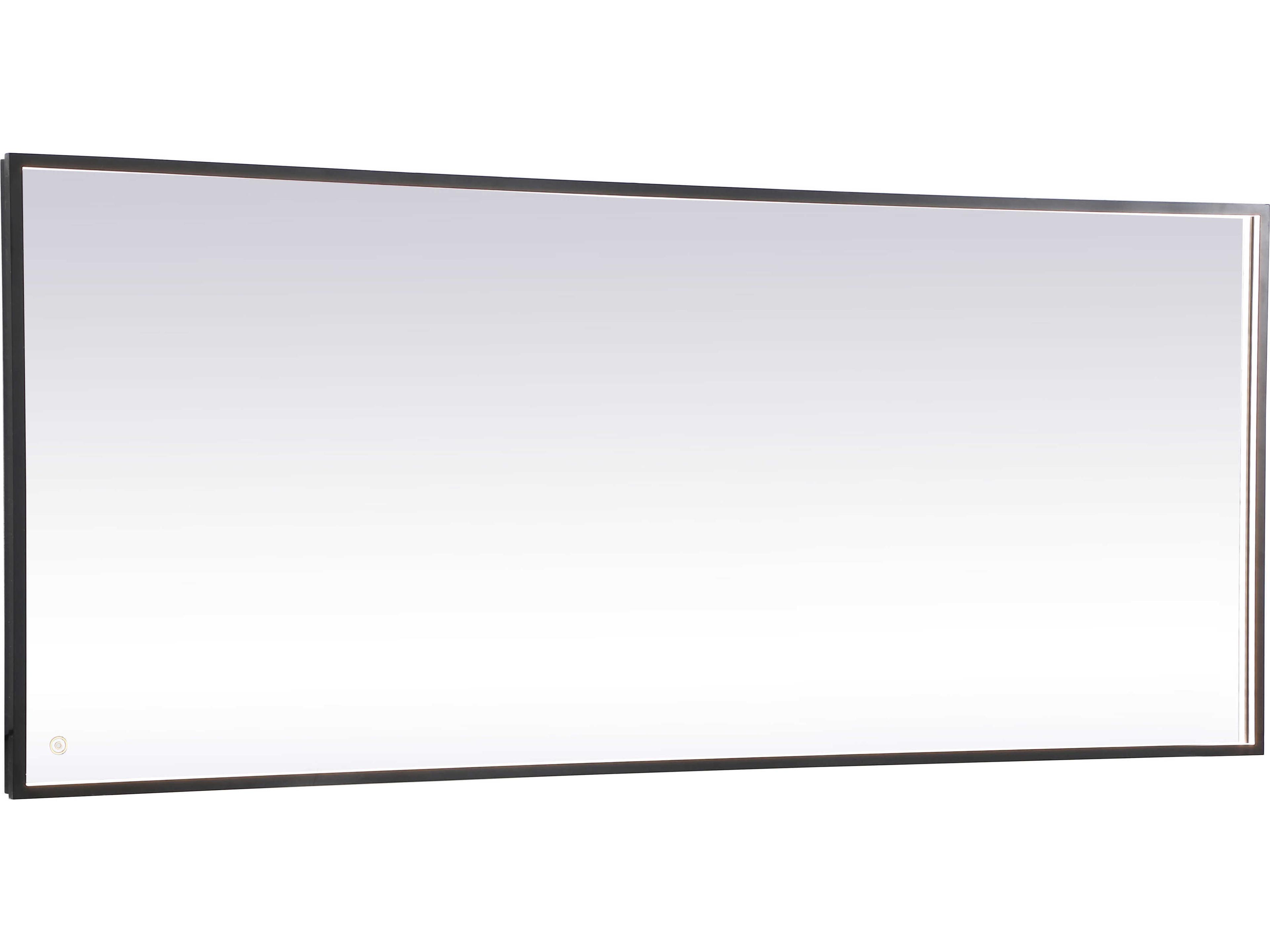 Pier Black Rectangular LED Wall Mirror