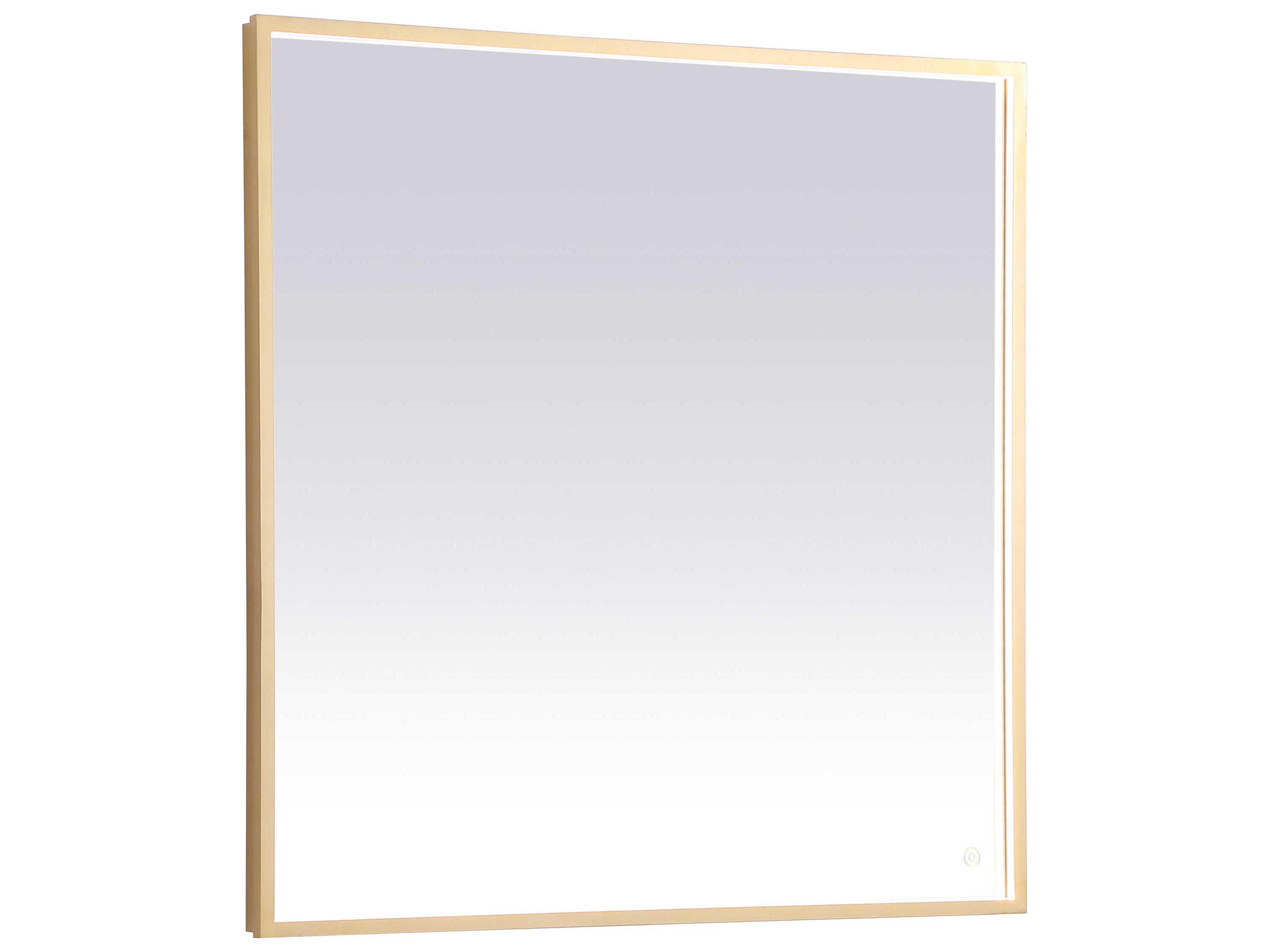 Pier Brass Square LED Wall Mirror