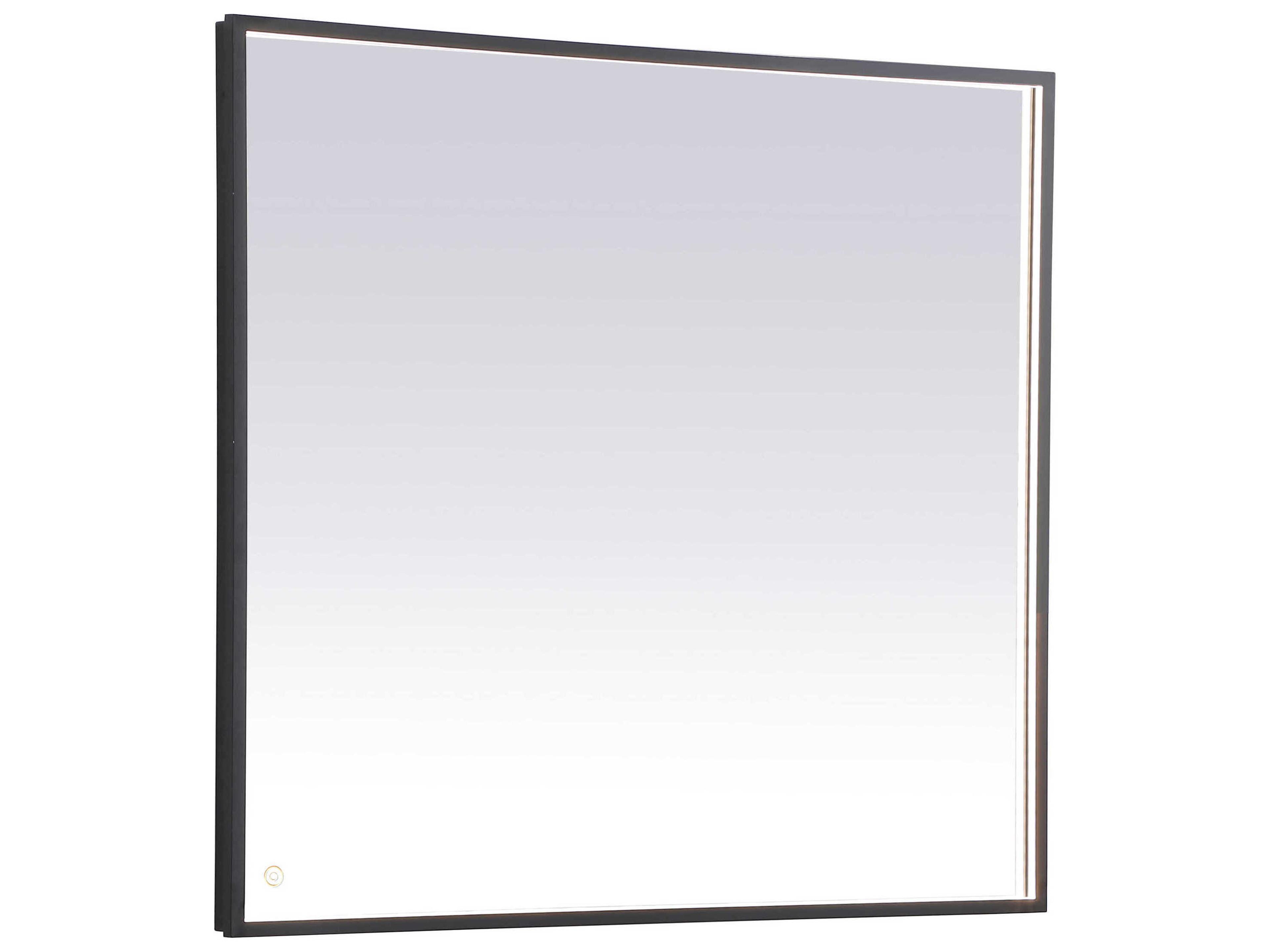 Pier Black Rectangular LED Wall Mirror