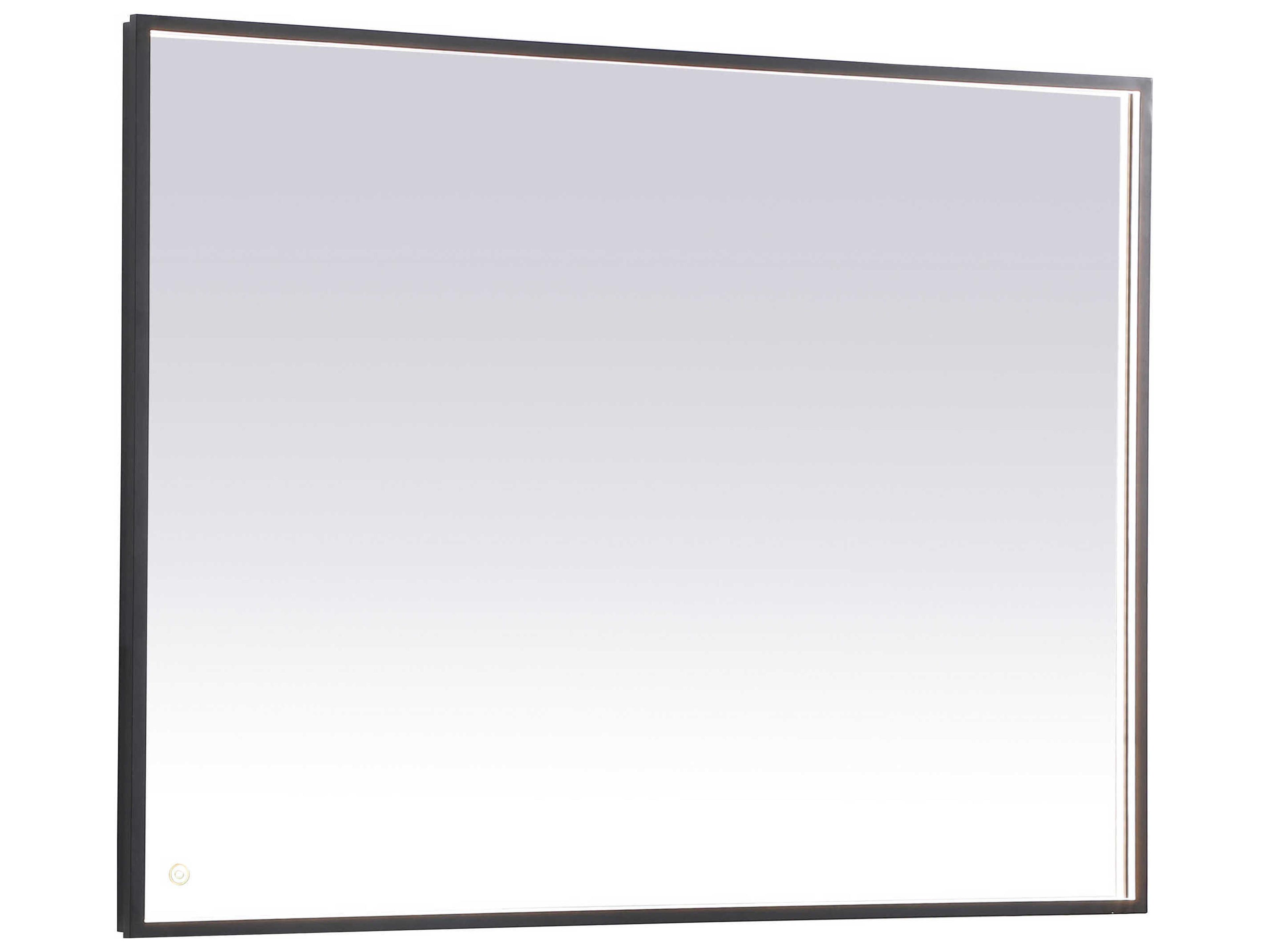 Pier LED Mirror Black Rectangular Modern