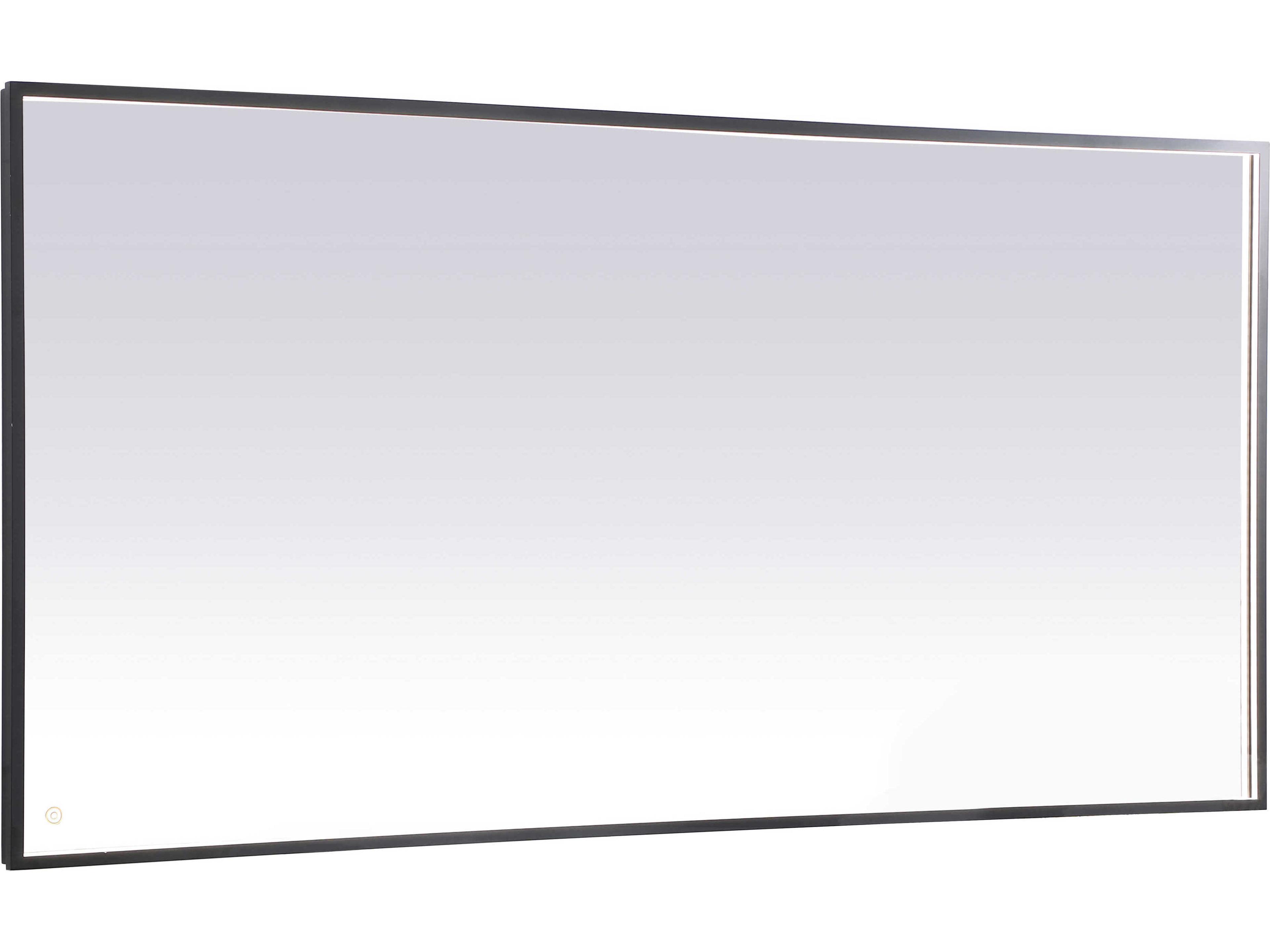 Pier LED Wall Mirror Black Rectangular Modern