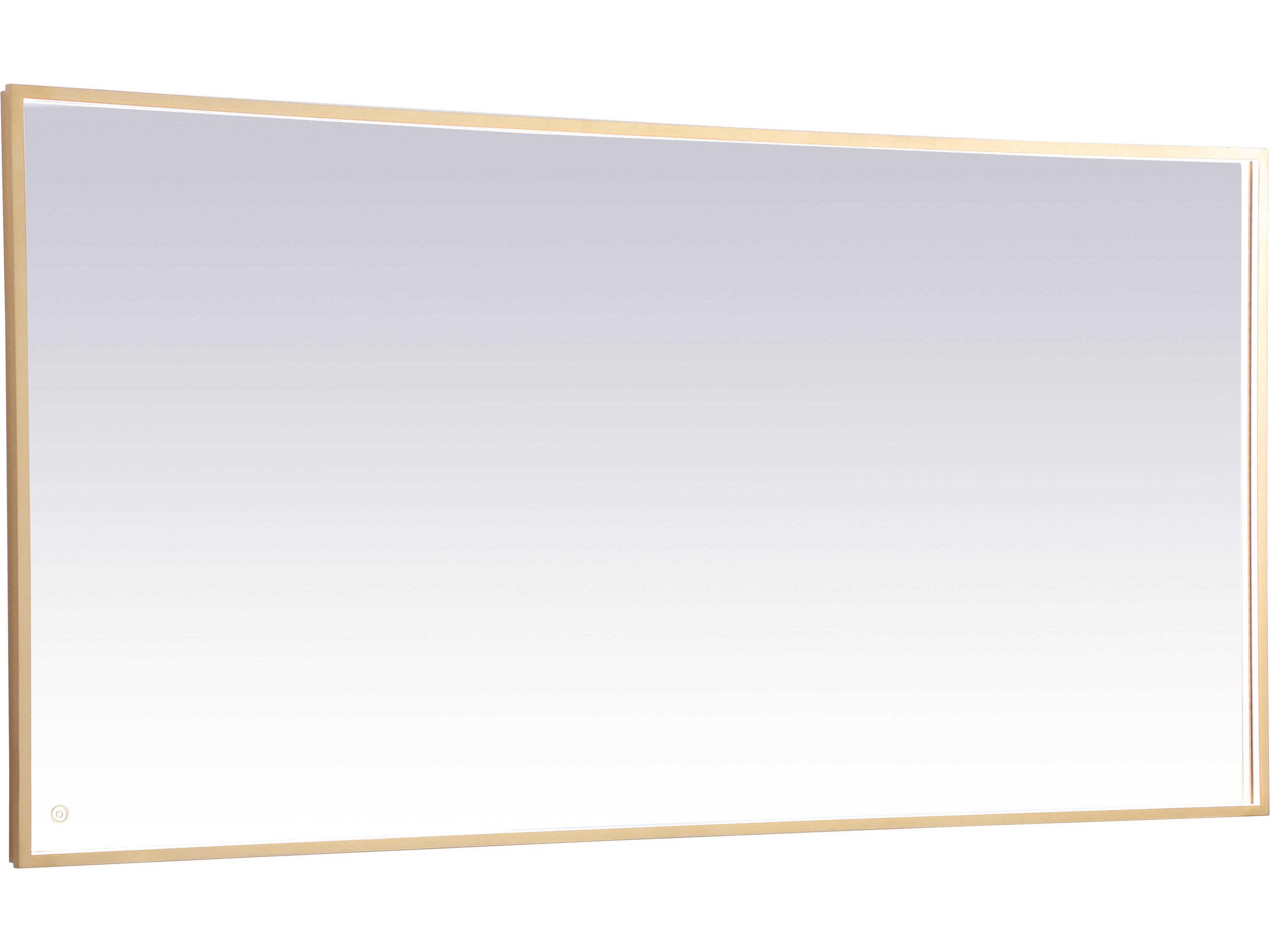 Pier LED Mirror Rectangular Brass Finish