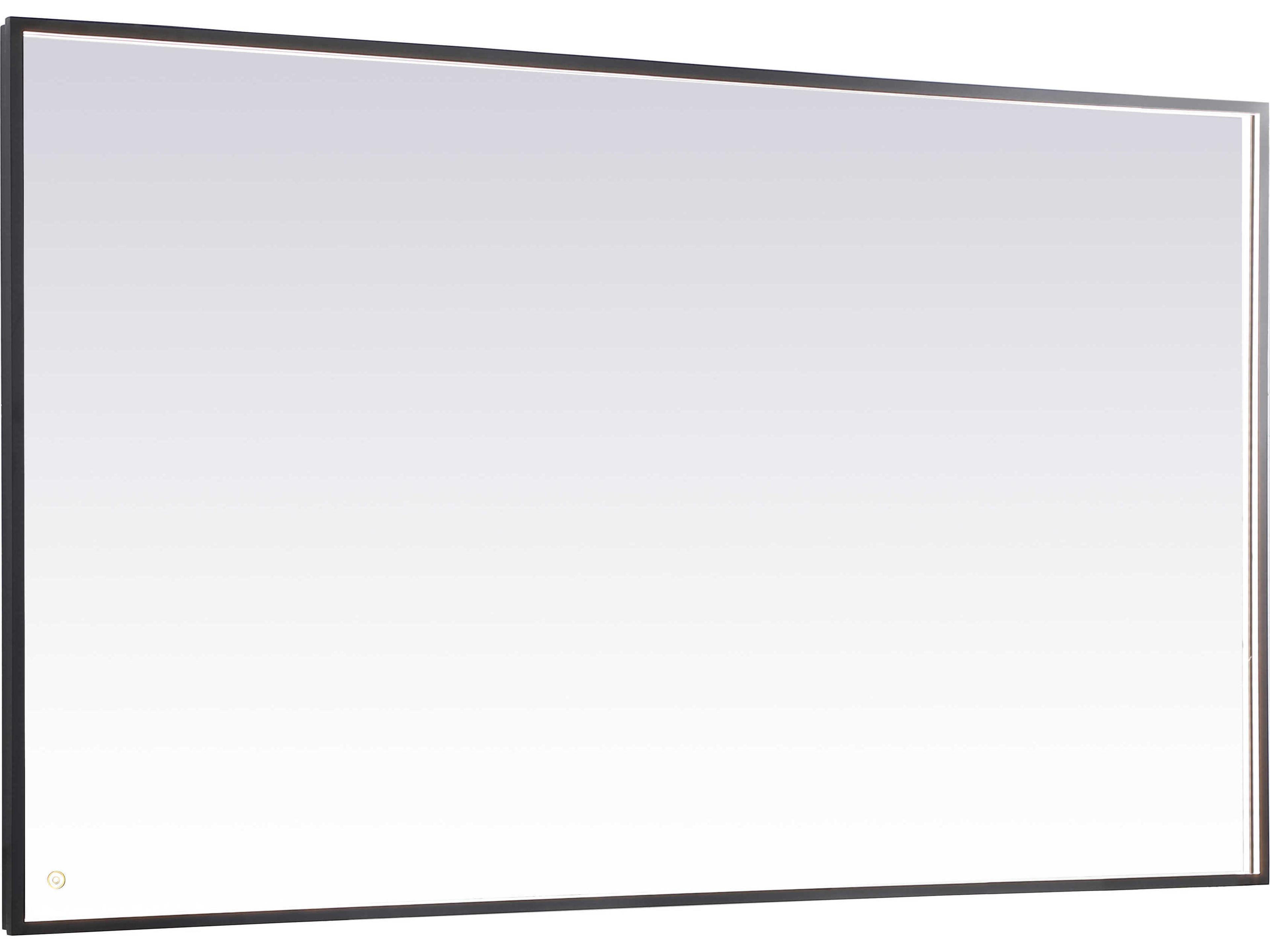 Pier LED Mirror Black Rectangular Dimmable
