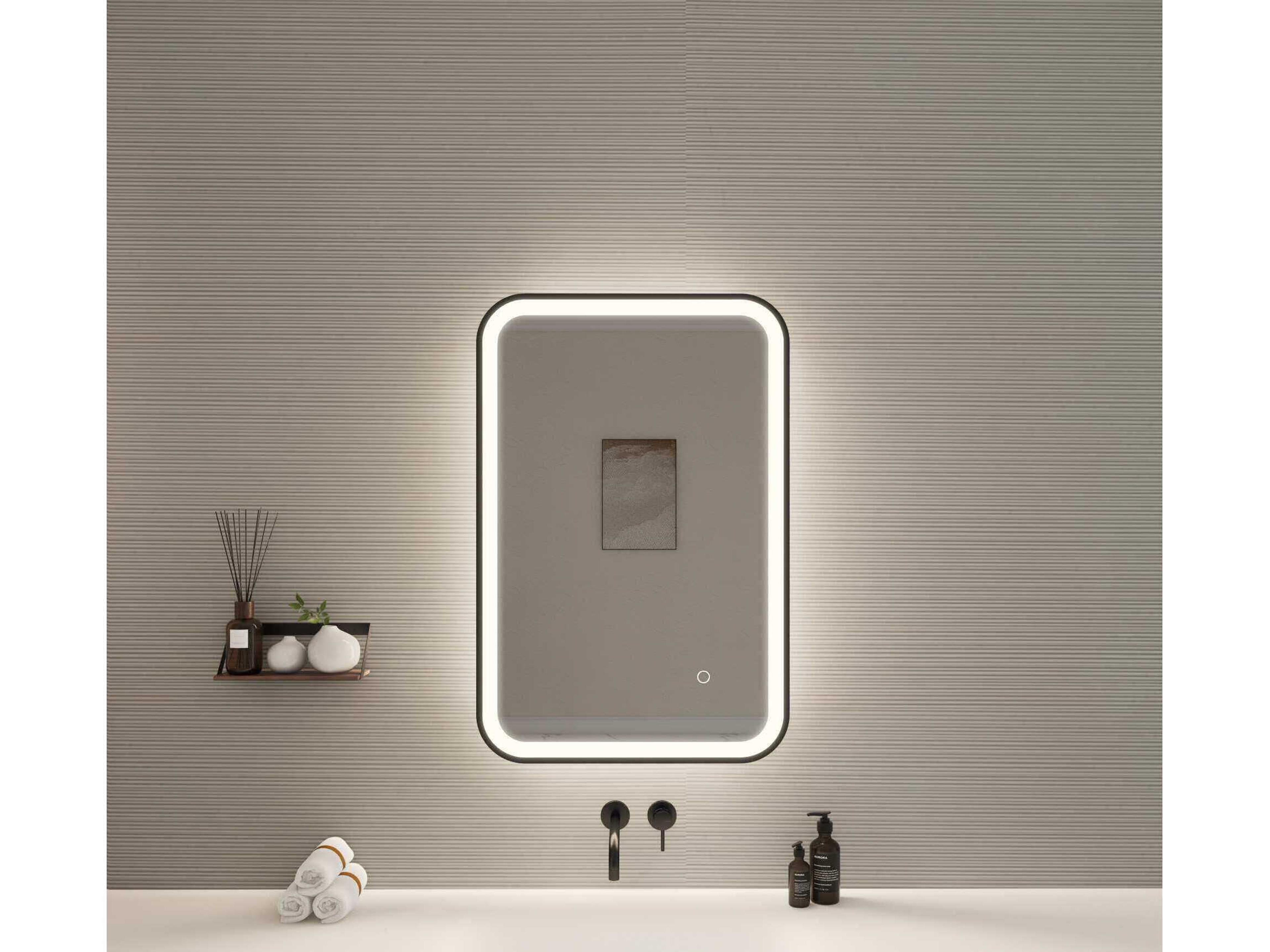 Elegant Lighting Harmoni Black Rectangular Wall Mirror