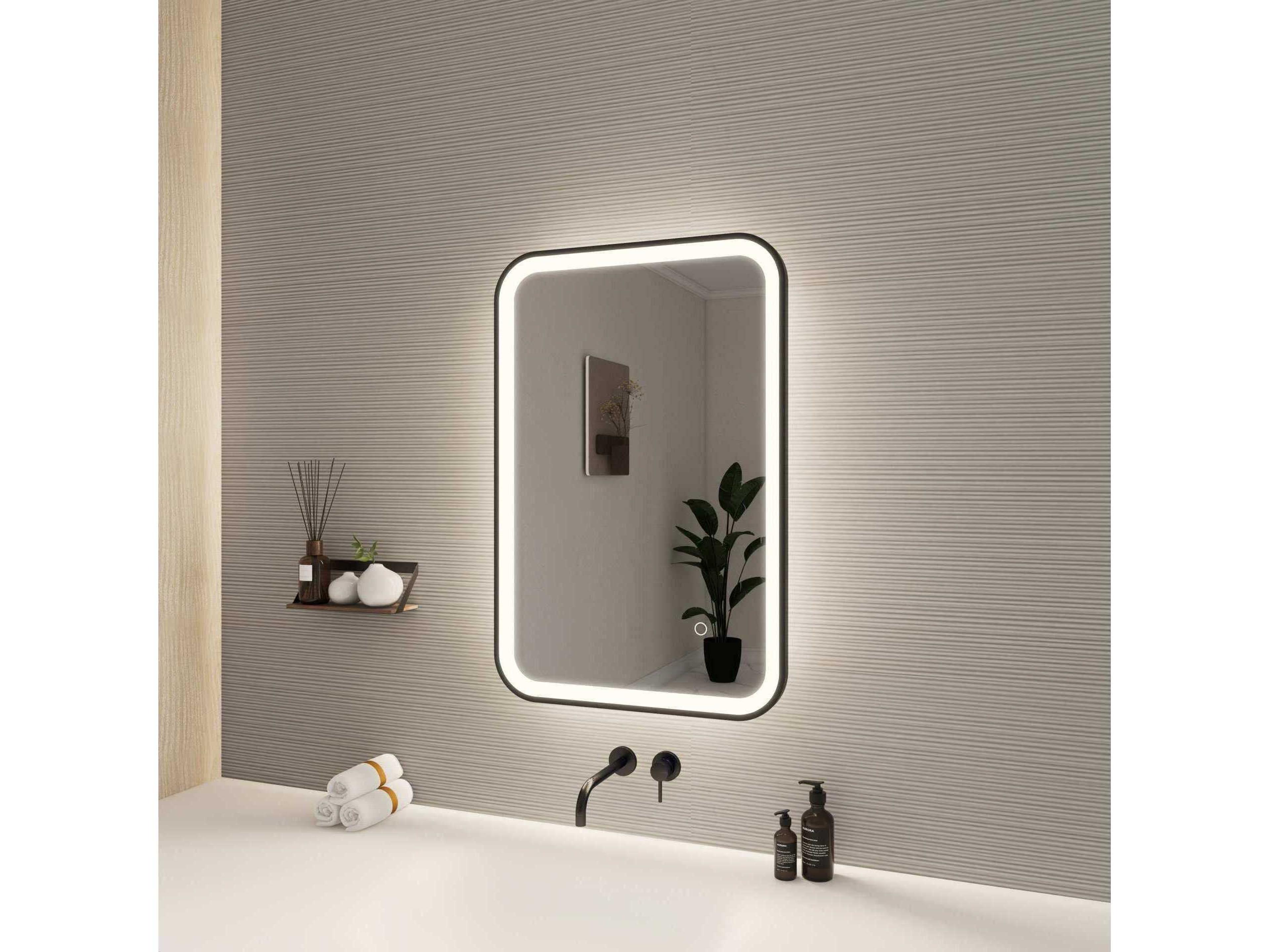 Elegant Lighting Harmoni Black Rectangular Wall Mirror