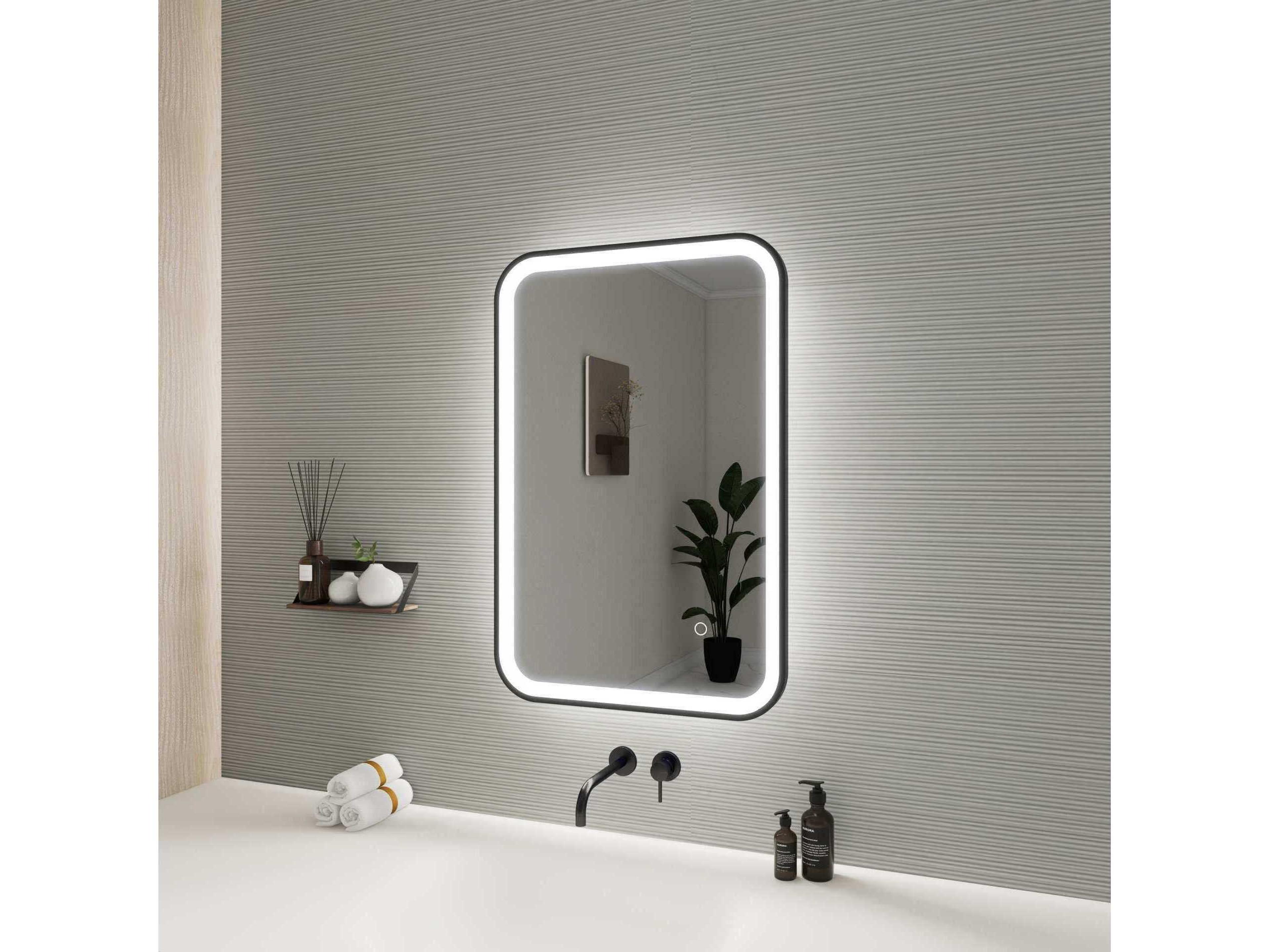 Elegant Lighting Harmoni Black Rectangular Wall Mirror
