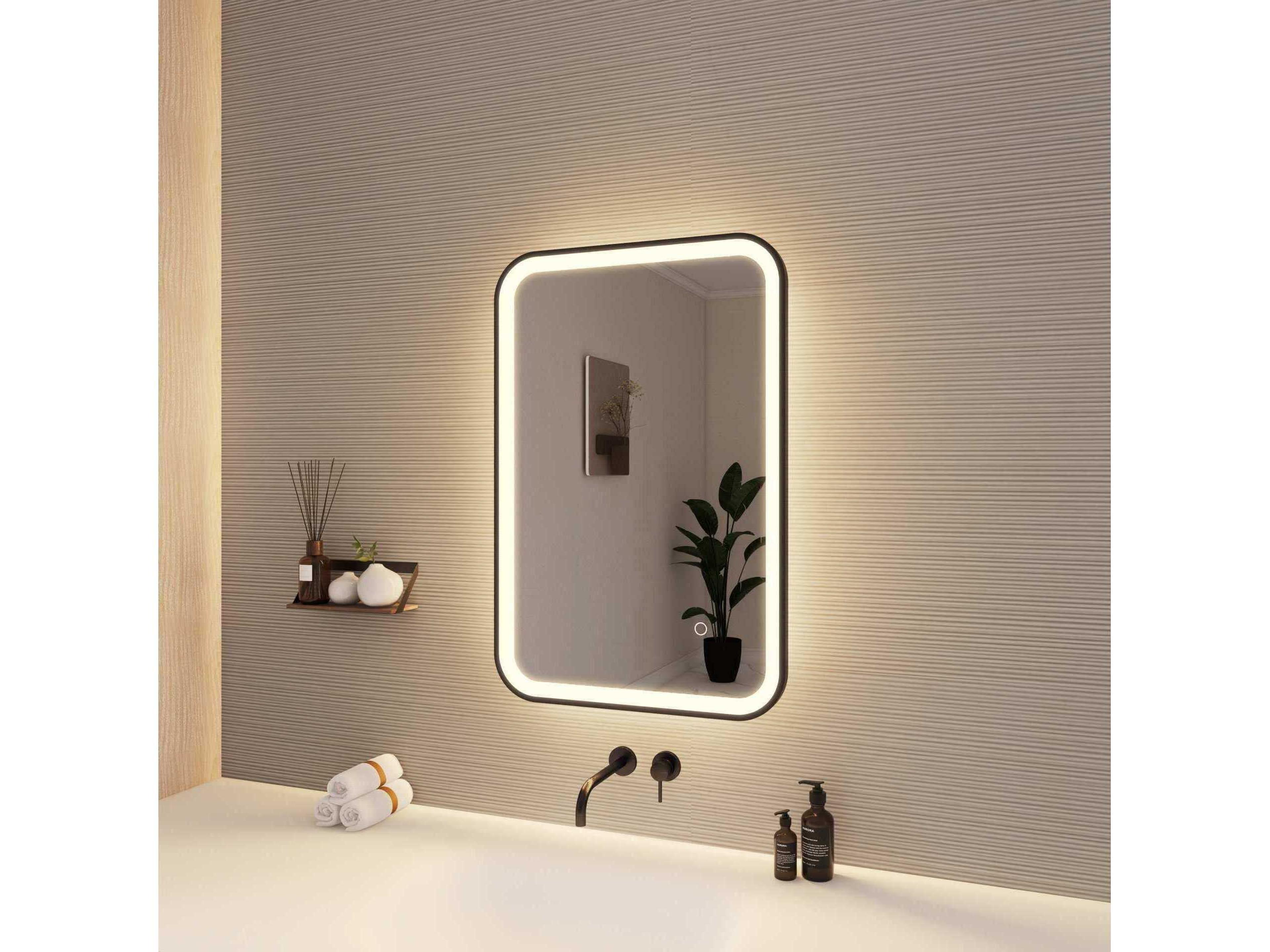 Elegant Lighting Harmoni Black Rectangular Wall Mirror