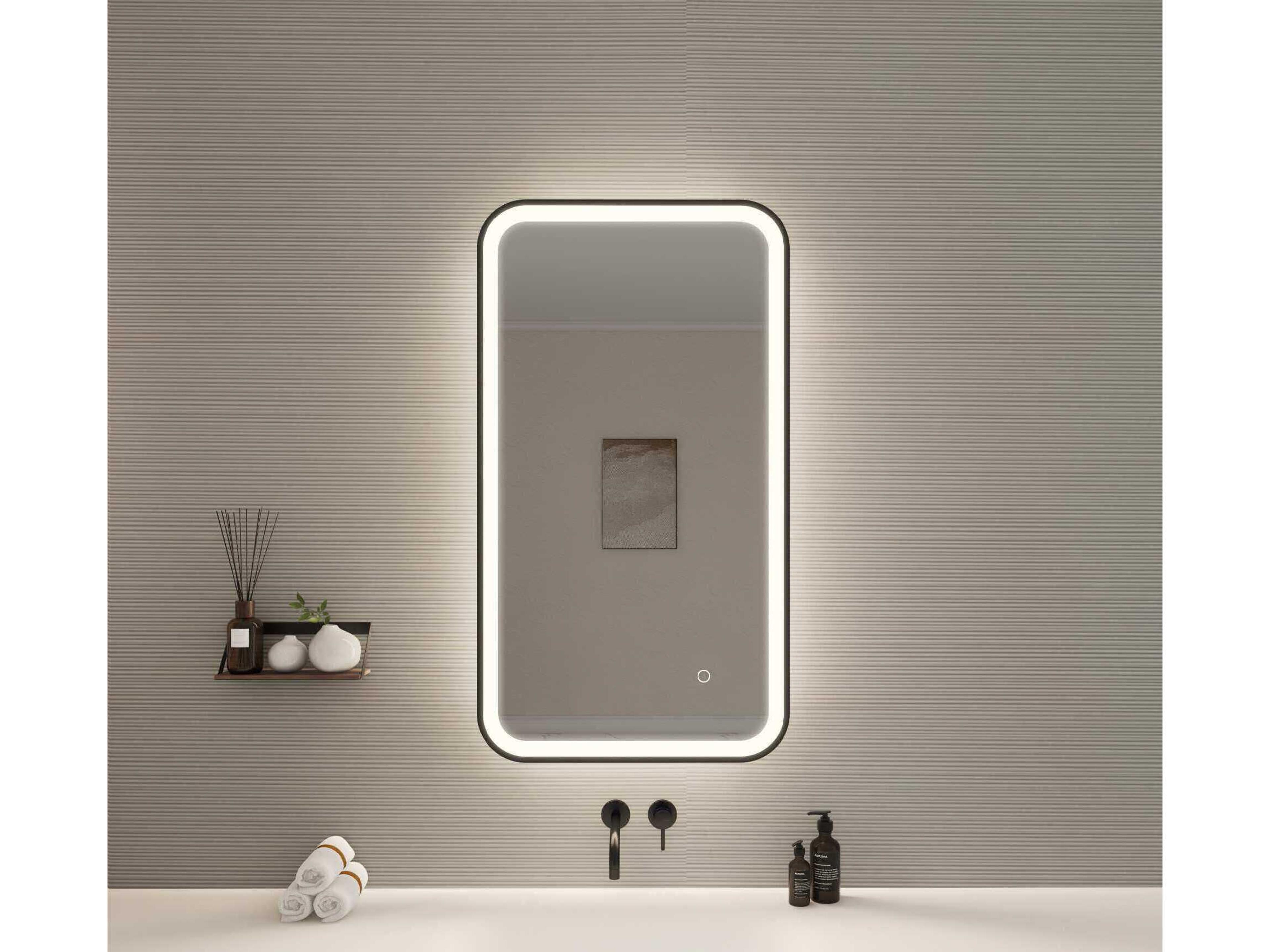 Elegant Lighting Harmoni Black Rectangular Wall Mirror