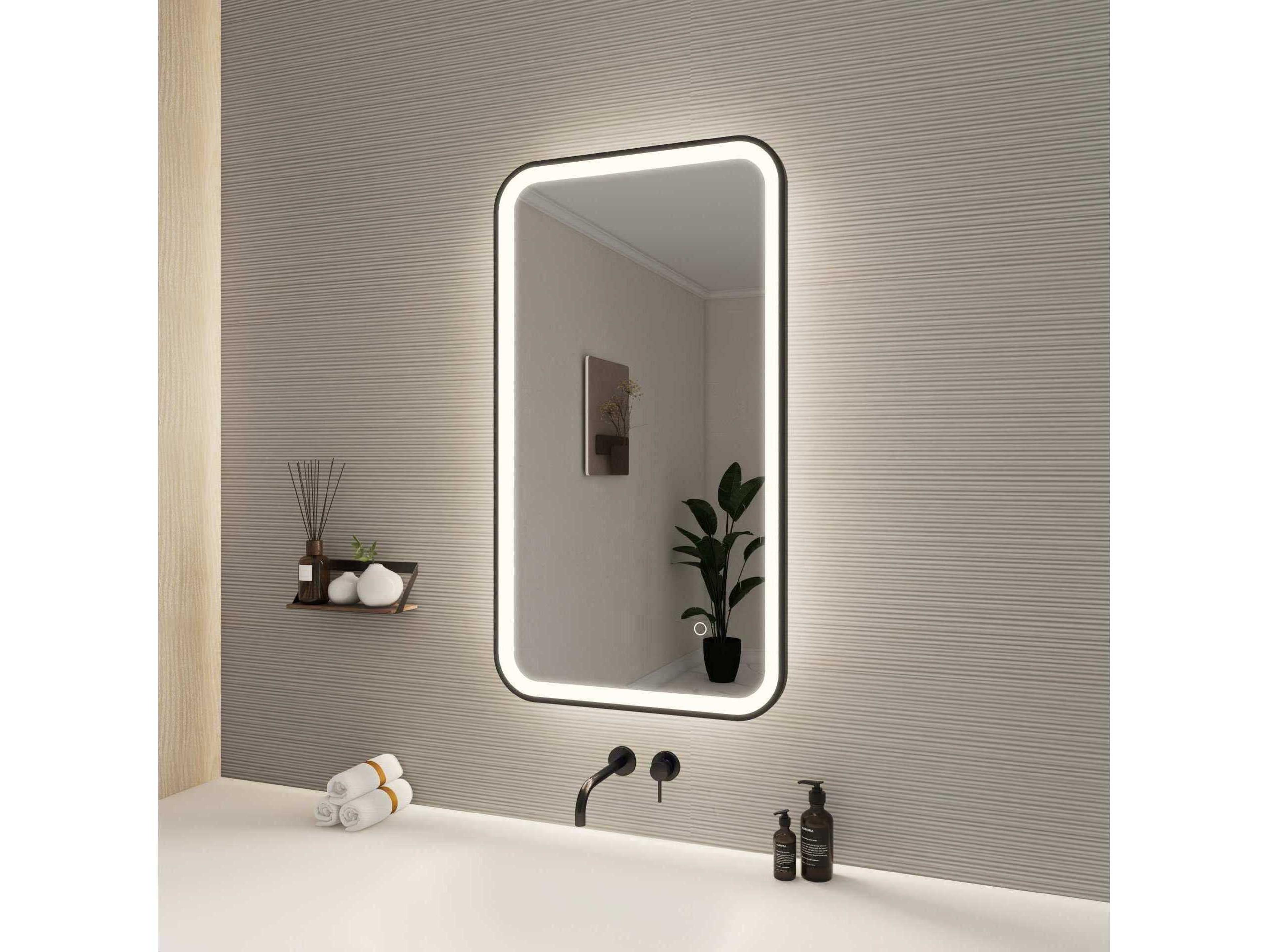 Elegant Lighting Harmoni Black Rectangular Wall Mirror