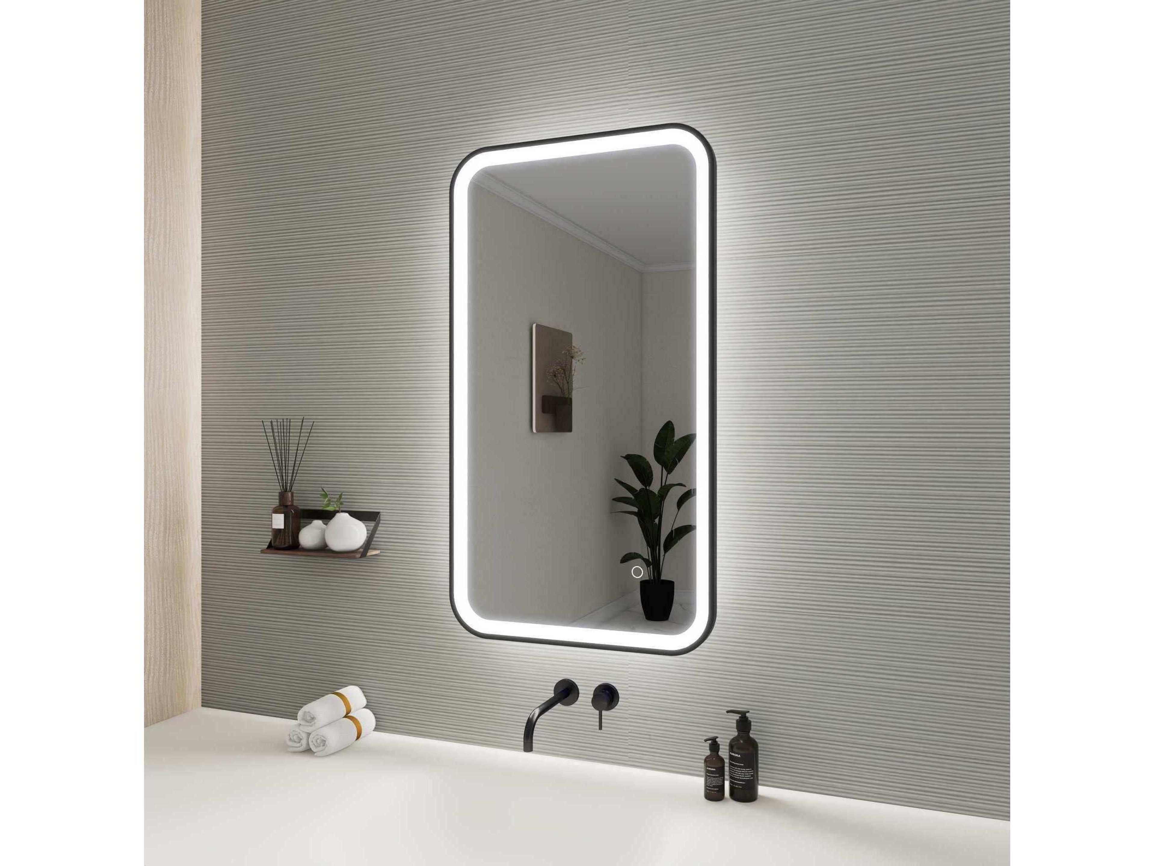 Elegant Lighting Harmoni Black Rectangular Wall Mirror