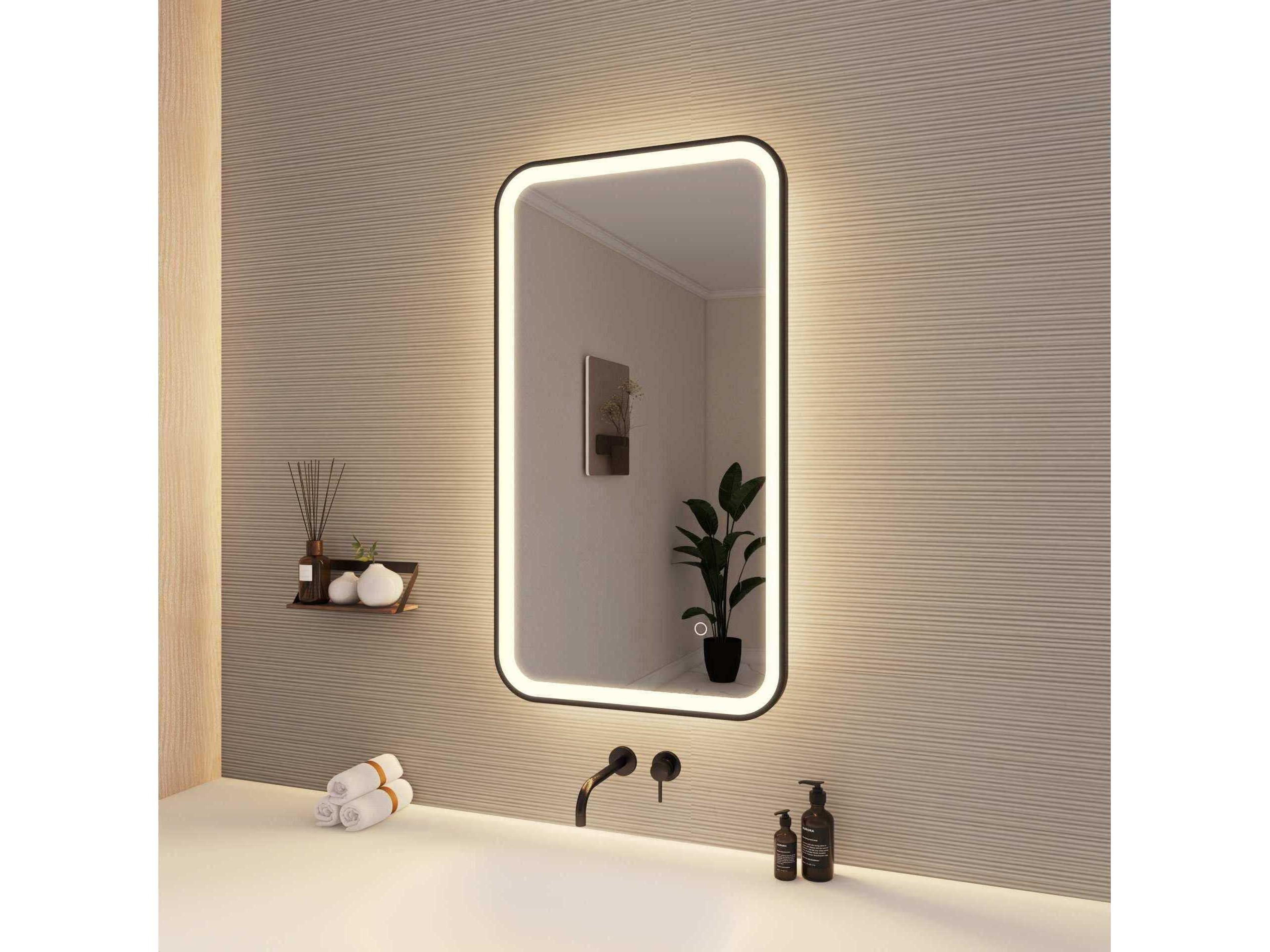Elegant Lighting Harmoni Black Rectangular Wall Mirror
