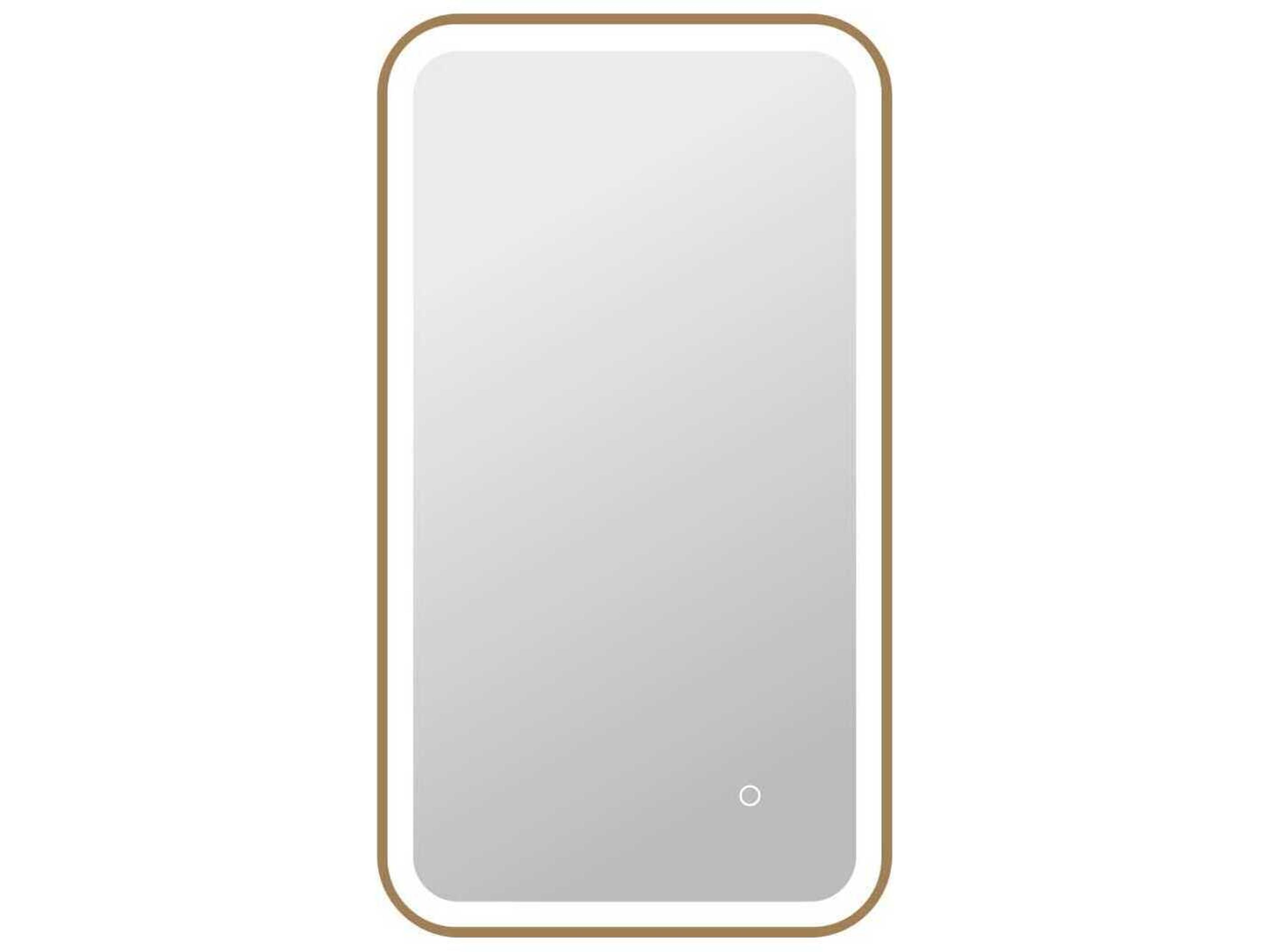 Elegant Lighting Harmoni Satin Gold Rectangular Wall Mirror