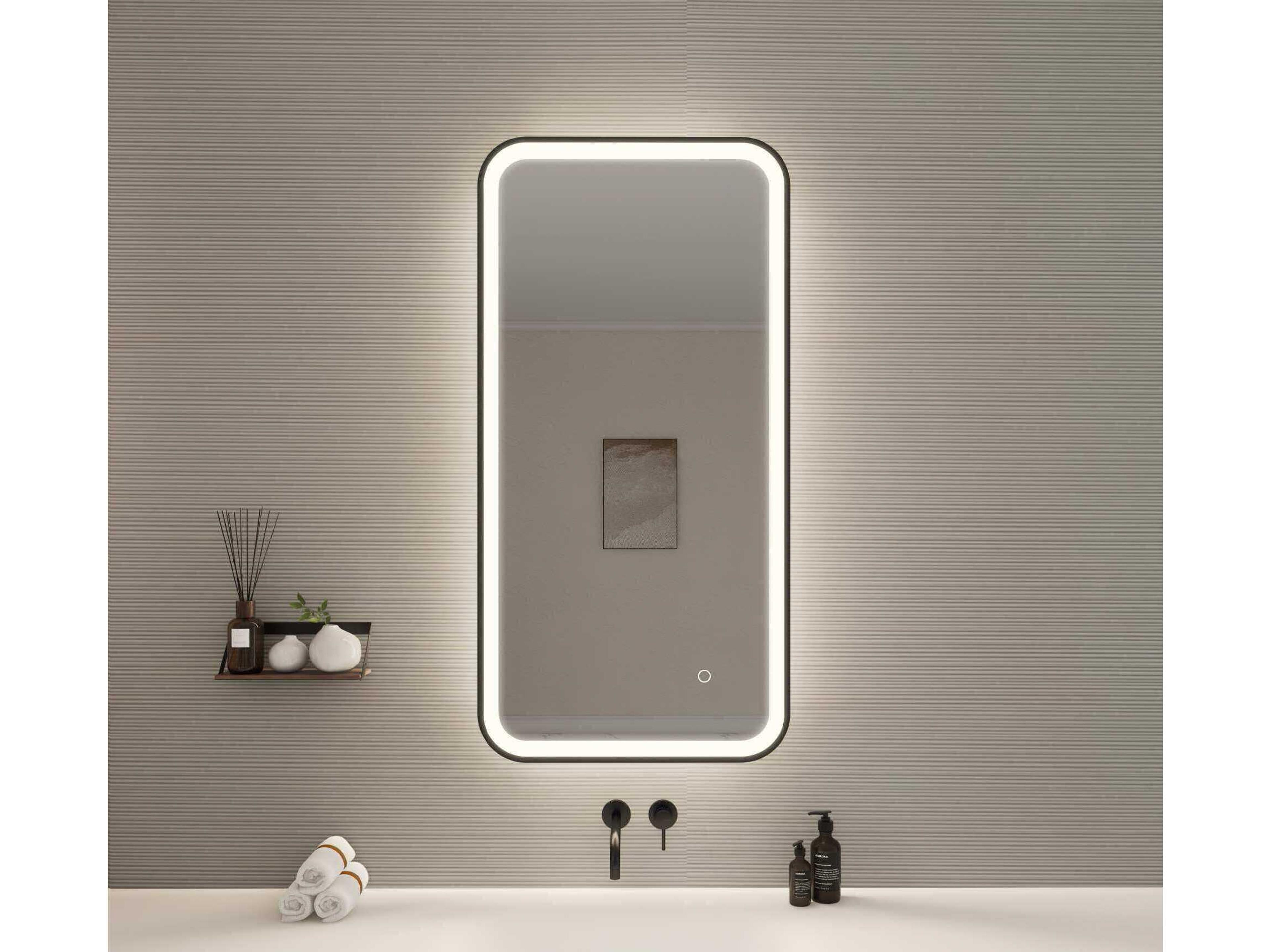 Elegant Lighting Harmoni Black Rectangular Wall Mirror
