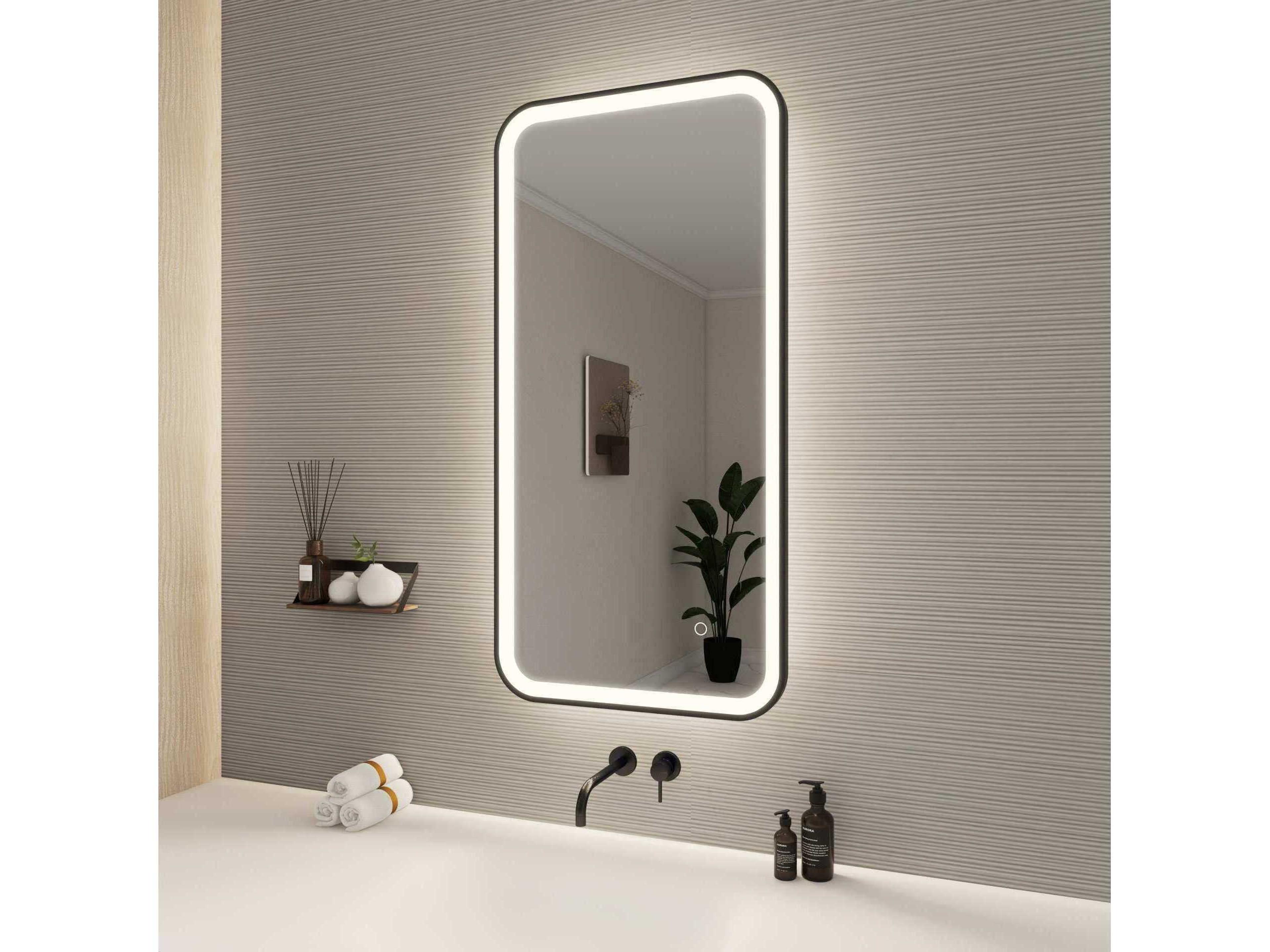 Elegant Lighting Harmoni Black Rectangular Wall Mirror