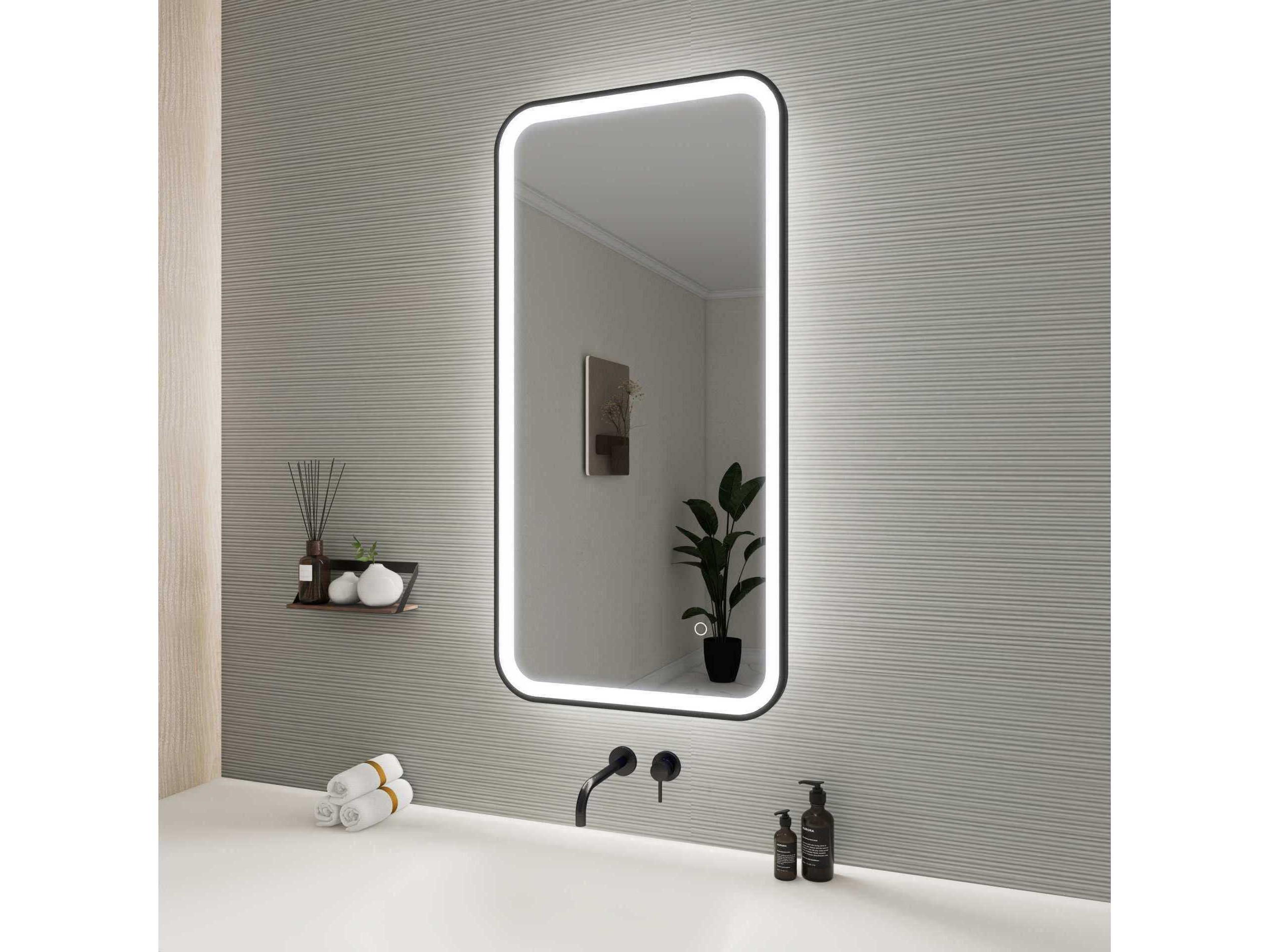 Elegant Lighting Harmoni Black Rectangular Wall Mirror
