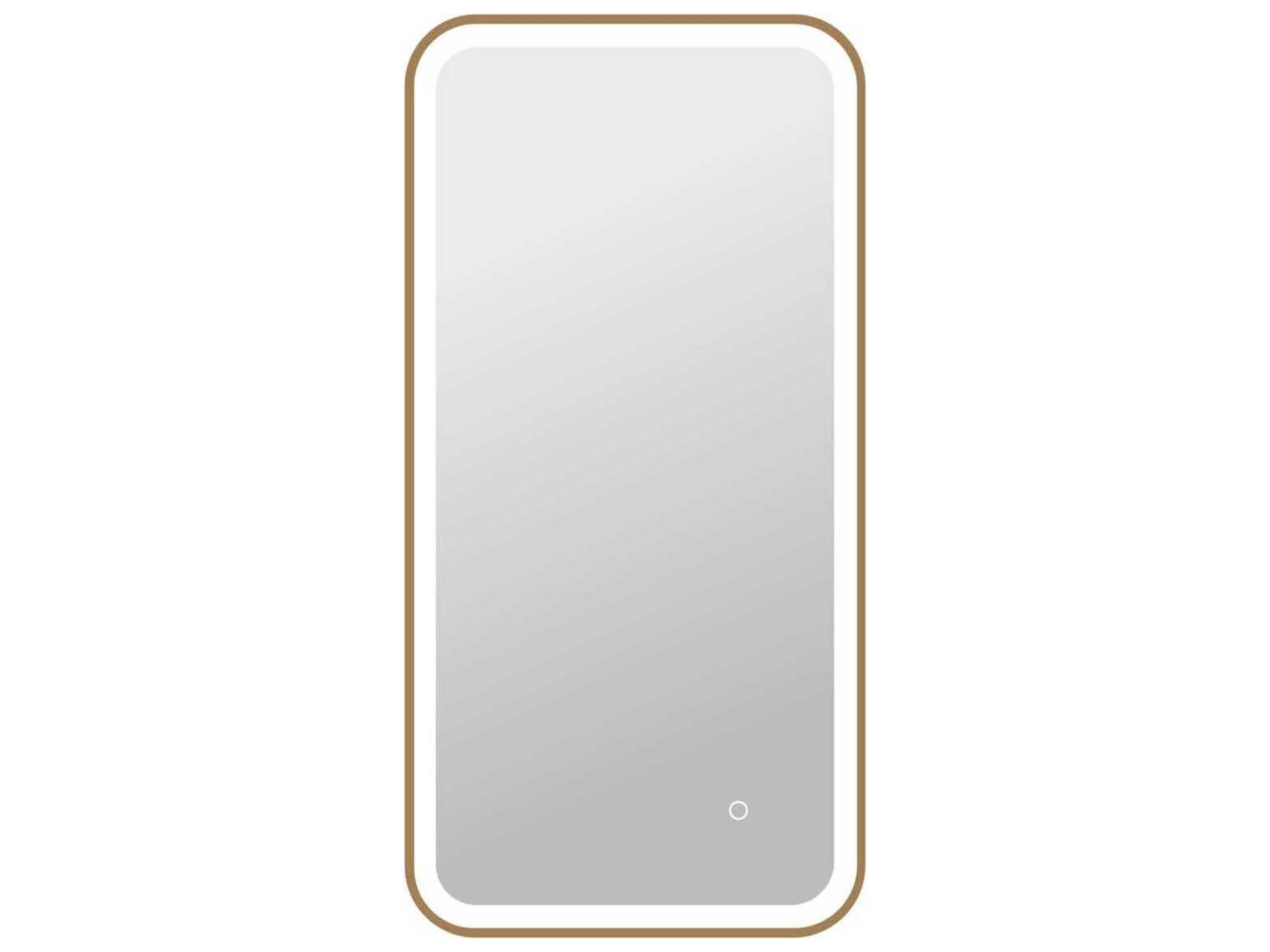 Harmoni Satin Gold Rectangular Wall Mirror
