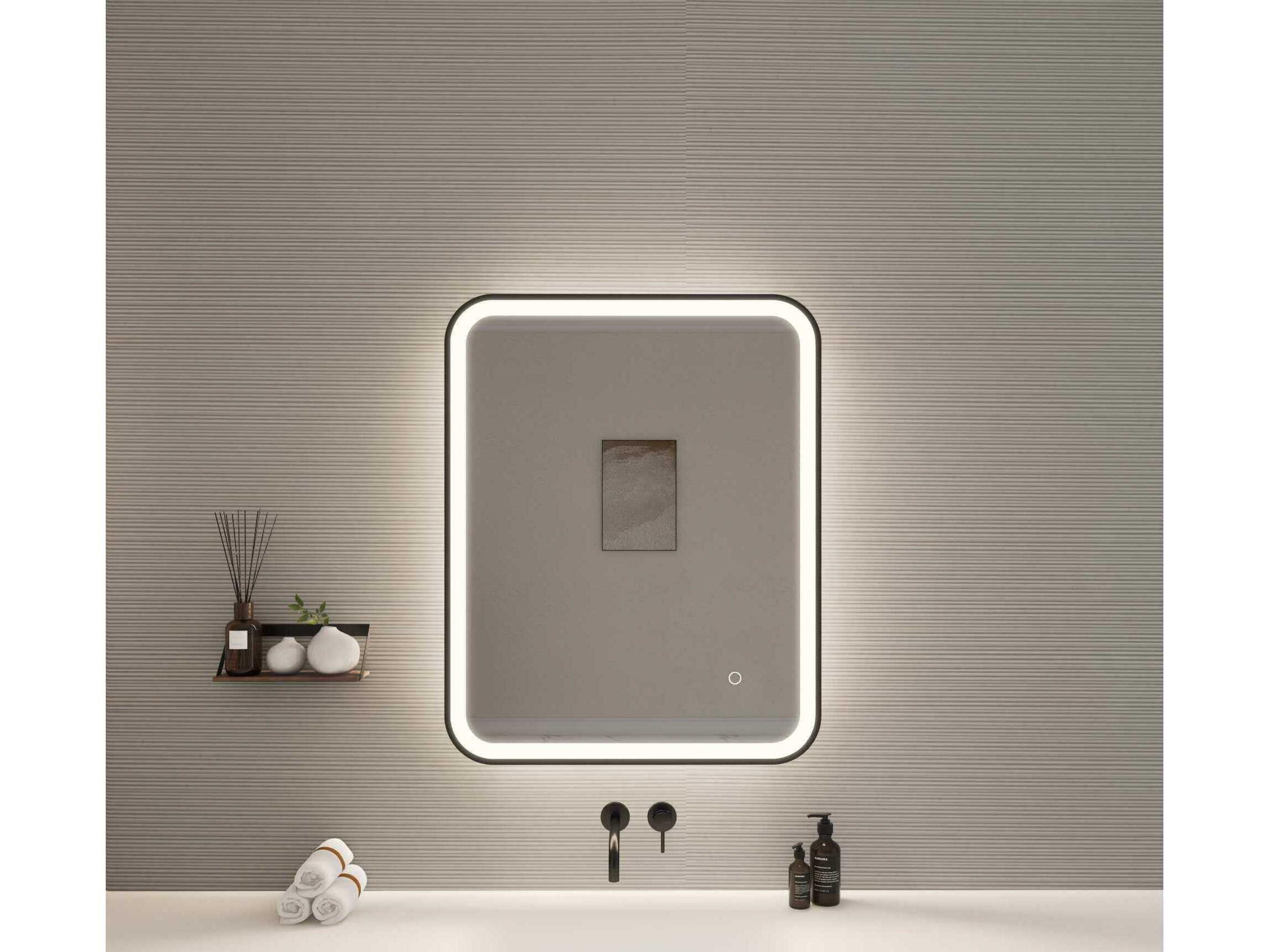 Elegant Lighting Harmoni Black Rectangular Wall Mirror