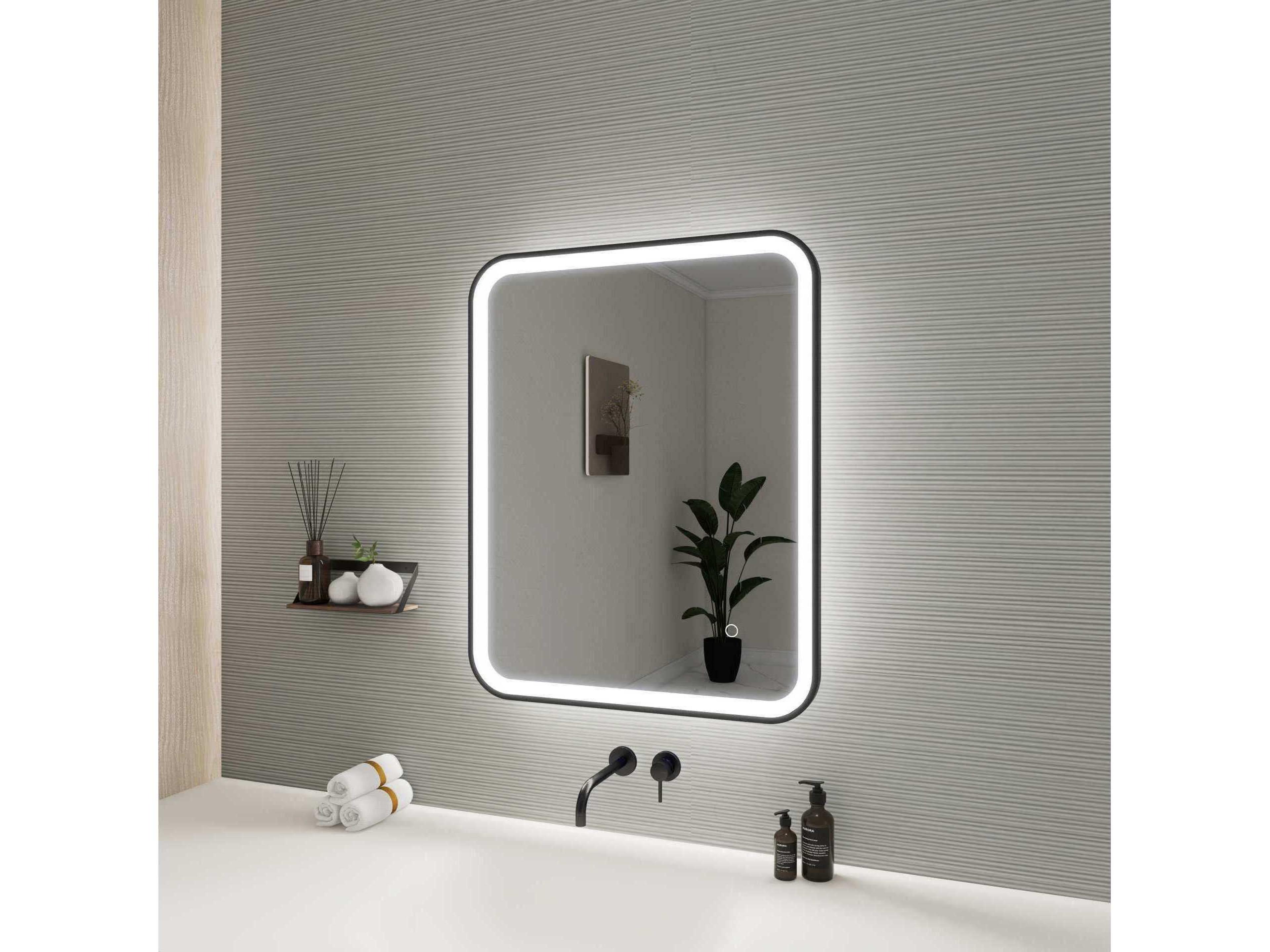 Elegant Lighting Harmoni Black Rectangular Wall Mirror