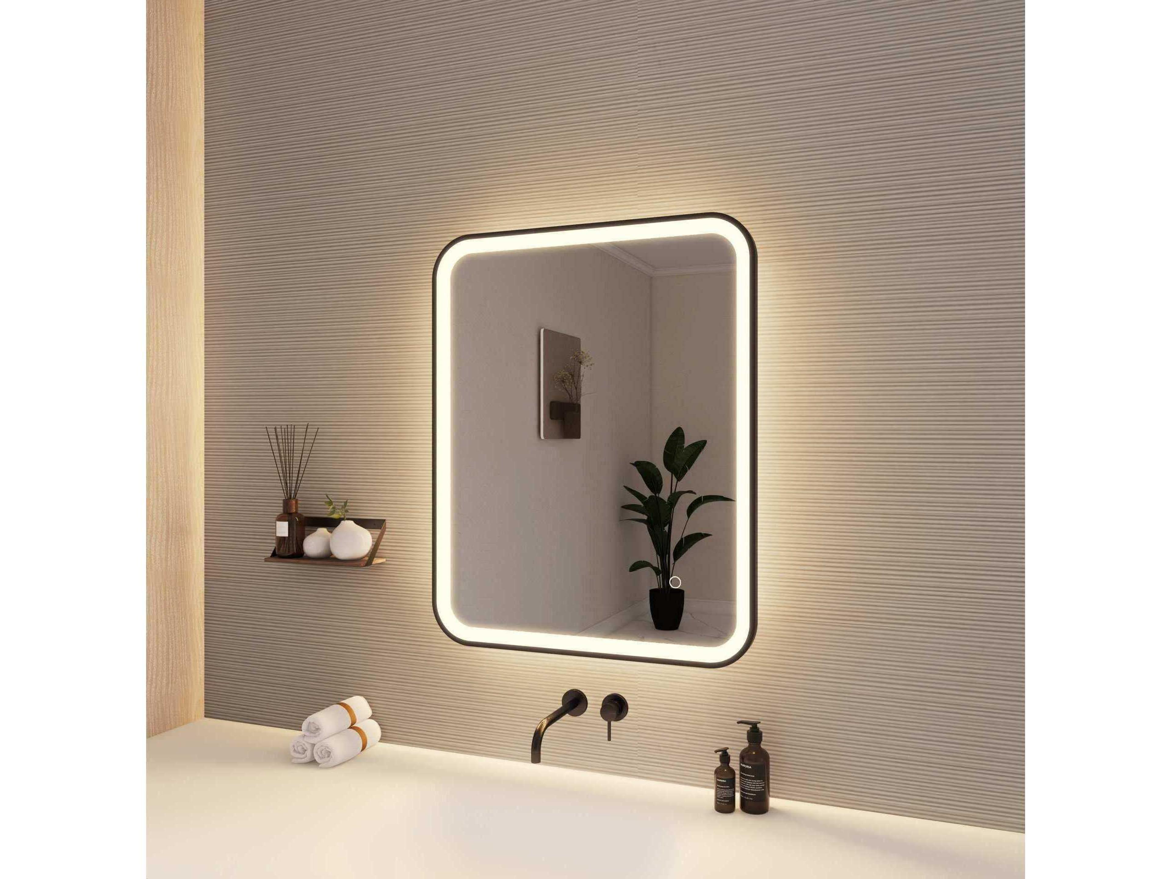 Elegant Lighting Harmoni Black Rectangular Wall Mirror