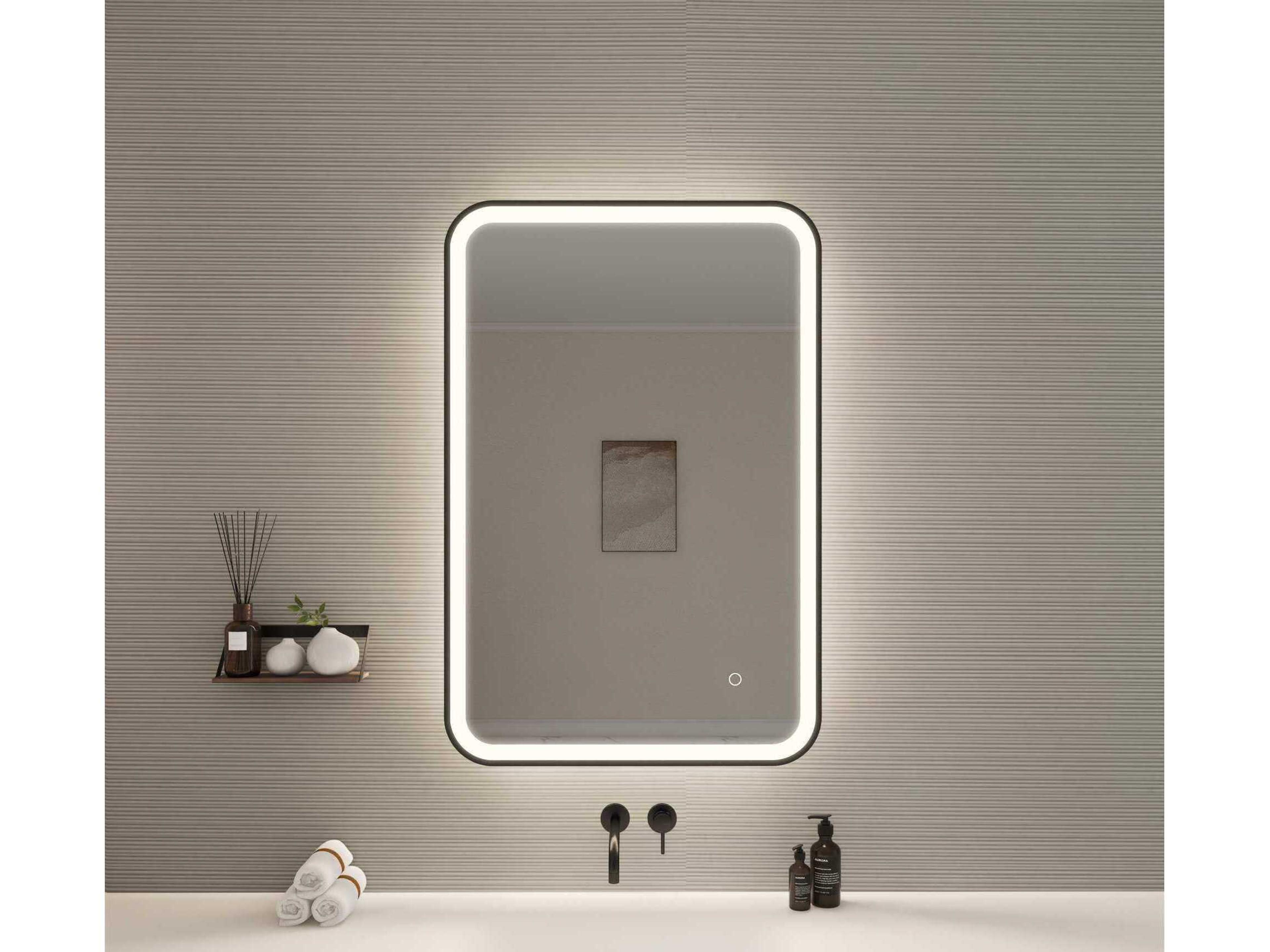 Elegant Lighting Harmoni Black Rectangular Wall Mirror