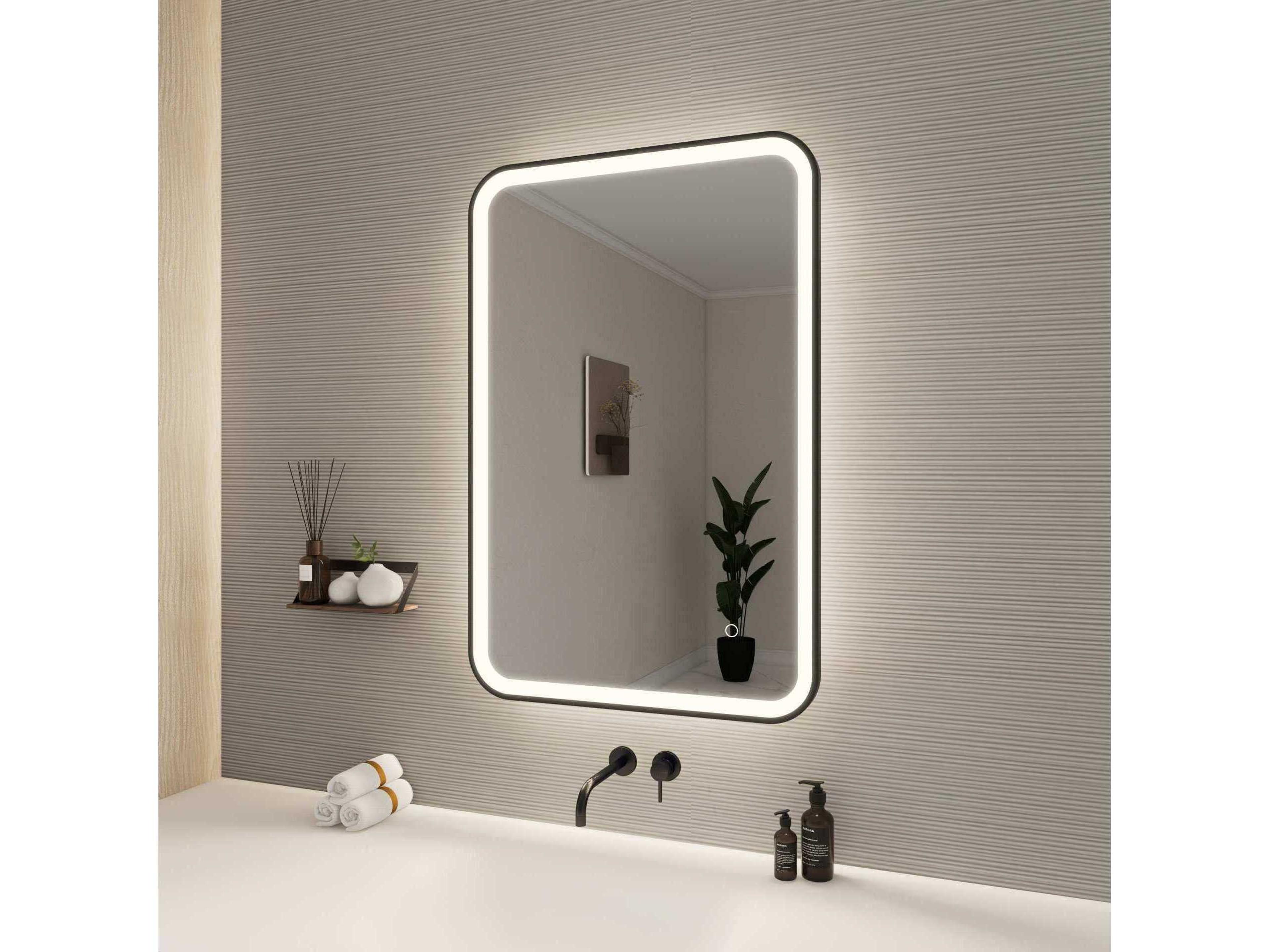 Elegant Lighting Harmoni Black Rectangular Wall Mirror