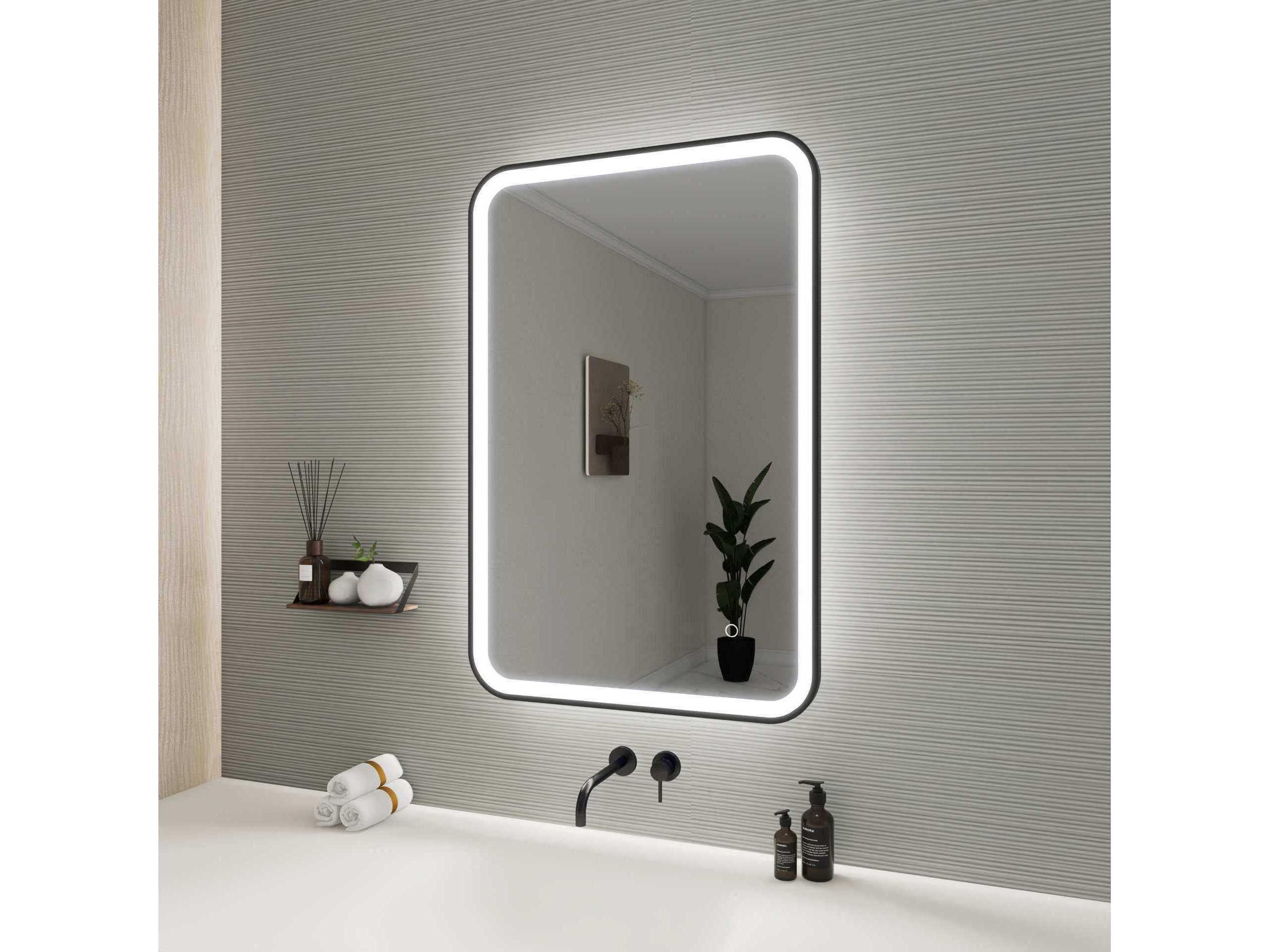 Elegant Lighting Harmoni Black Rectangular Wall Mirror