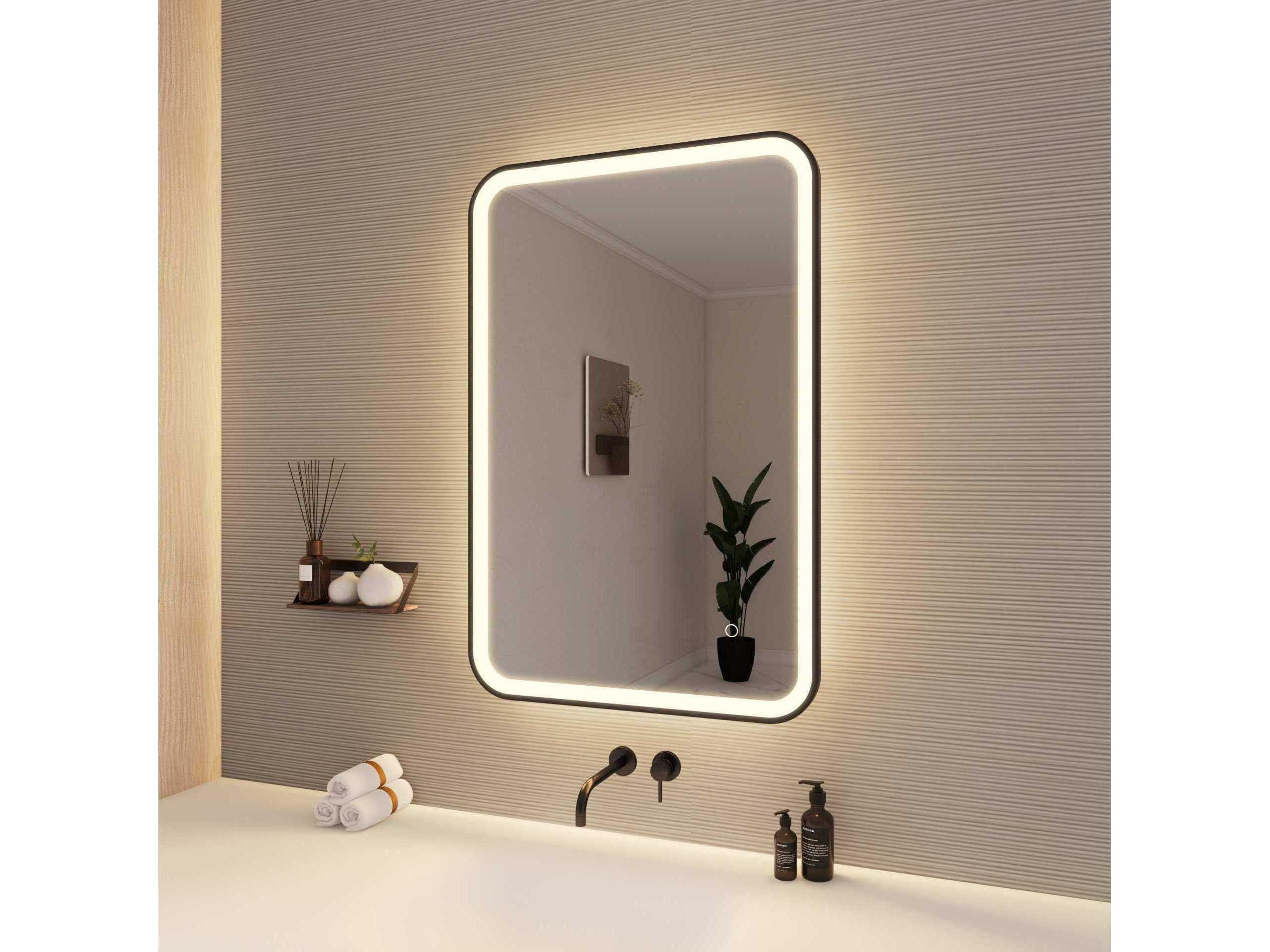 Elegant Lighting Harmoni Black Rectangular Wall Mirror