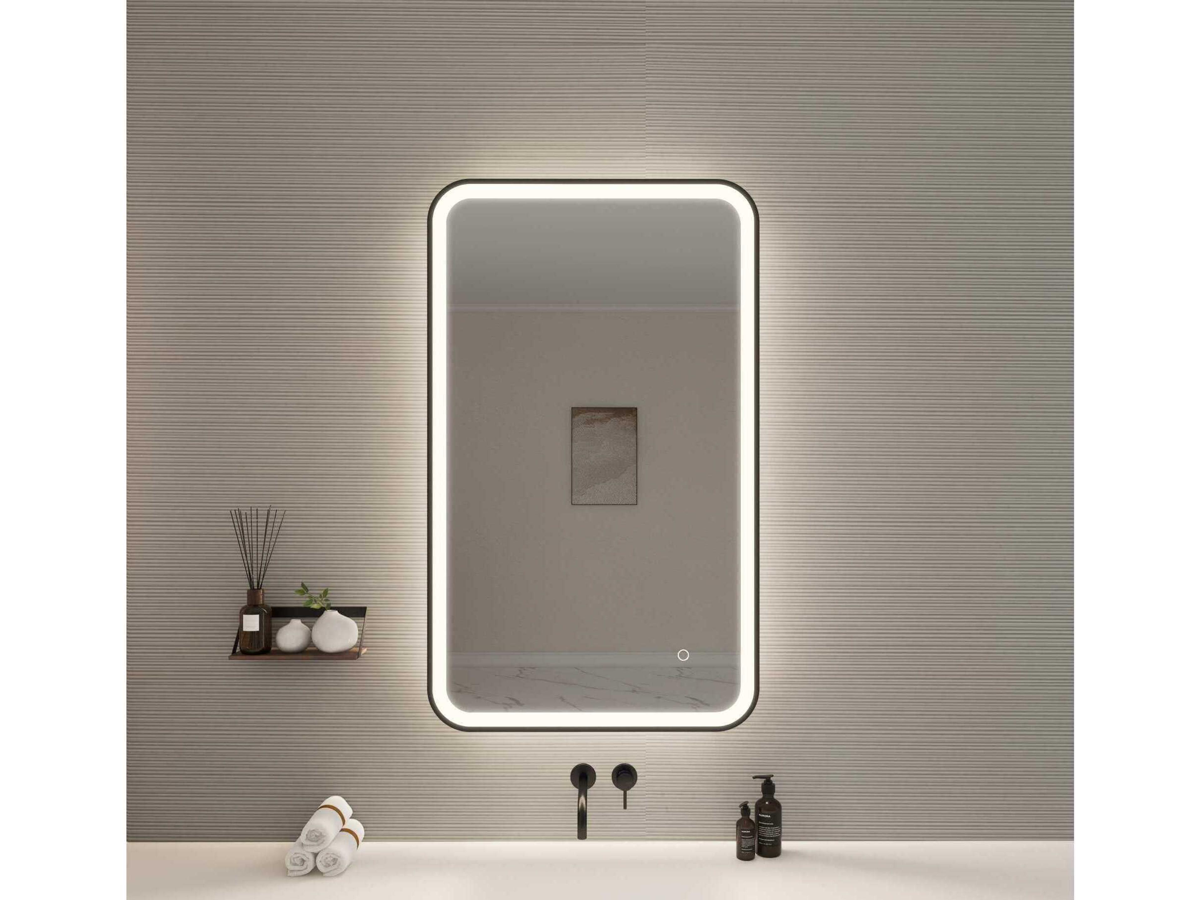 Elegant Lighting Harmoni Black Rectangular Wall Mirror