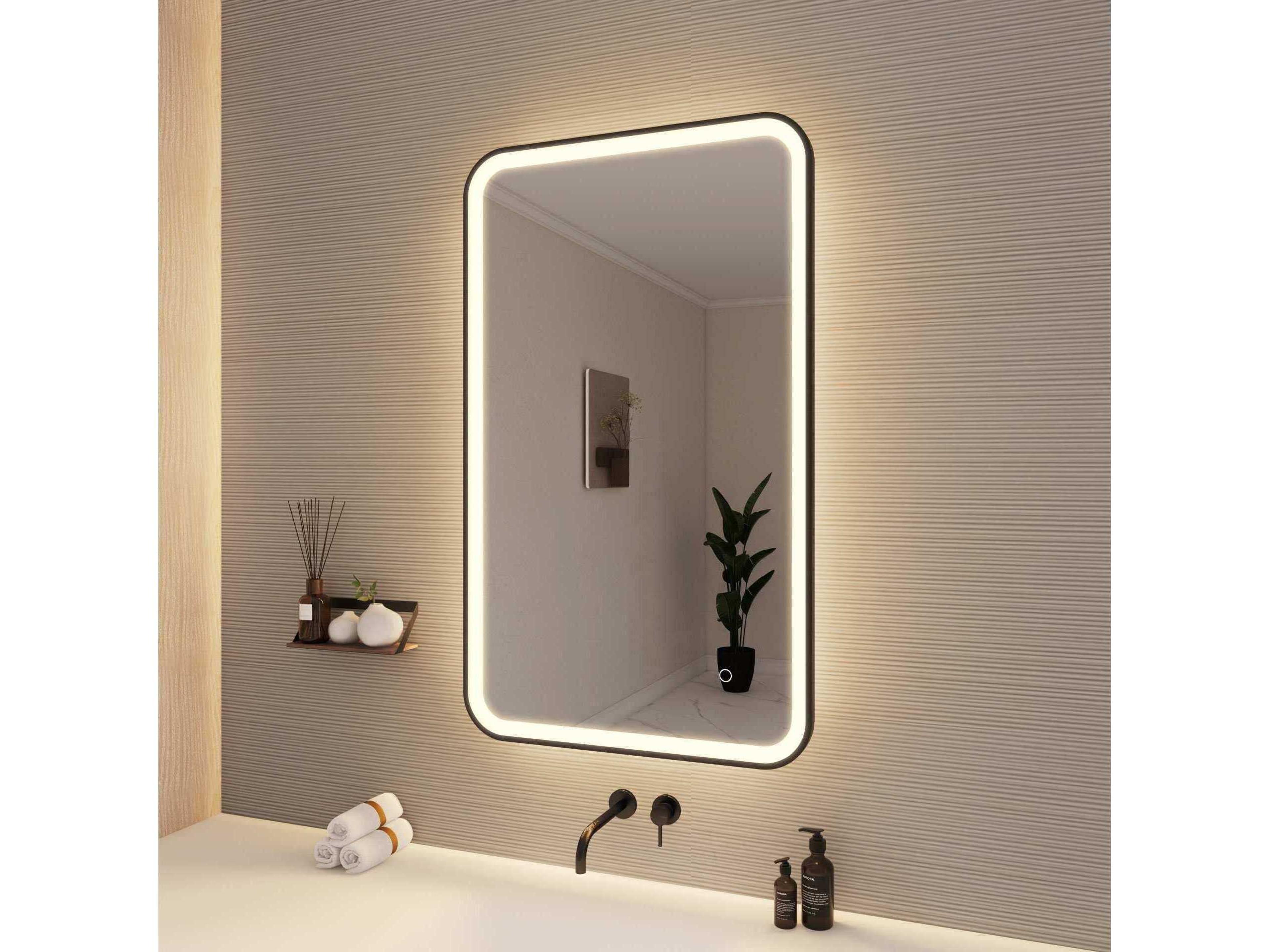 Elegant Lighting Harmoni Black Rectangular Wall Mirror