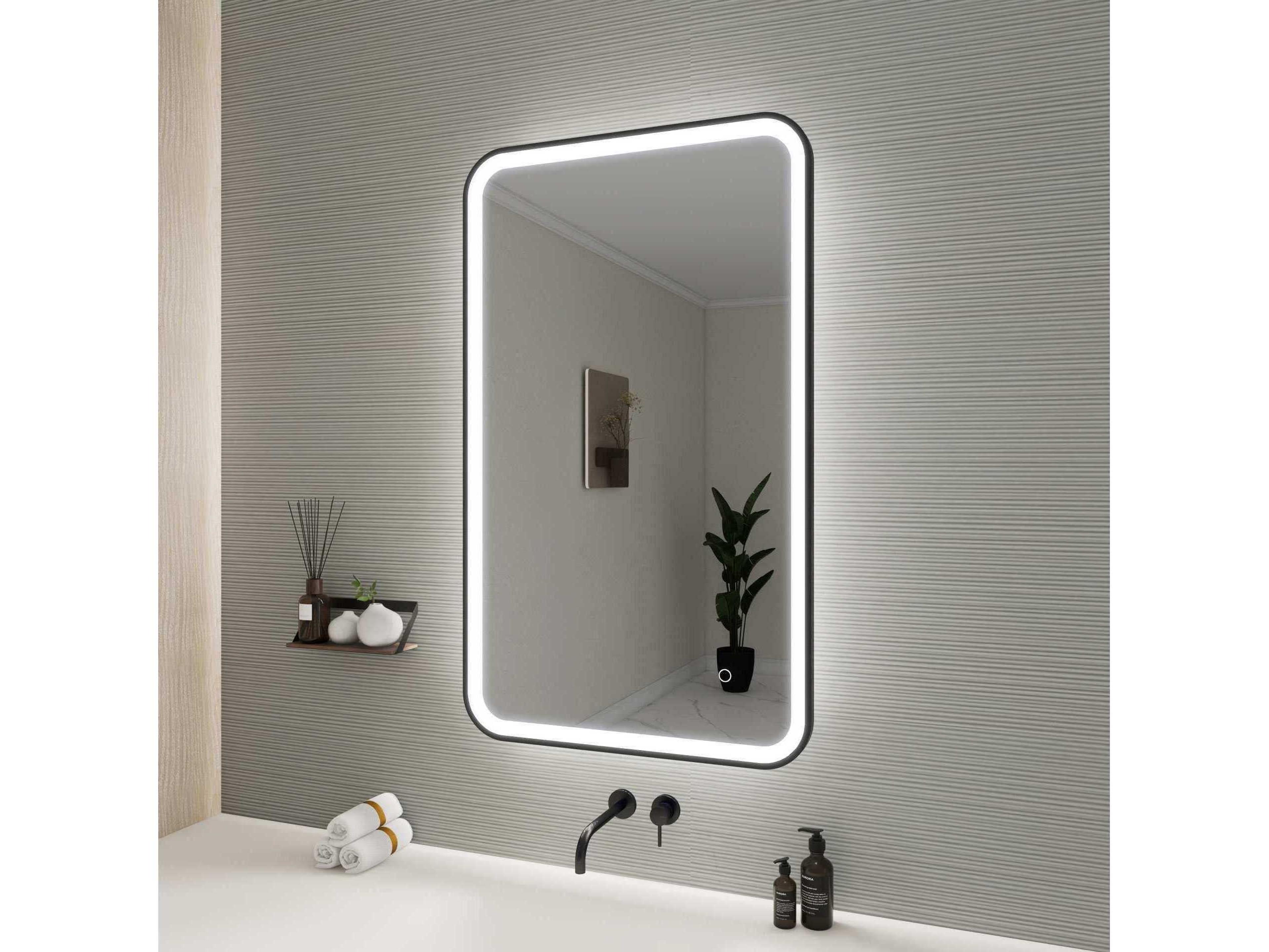 Elegant Lighting Harmoni Black Rectangular Wall Mirror