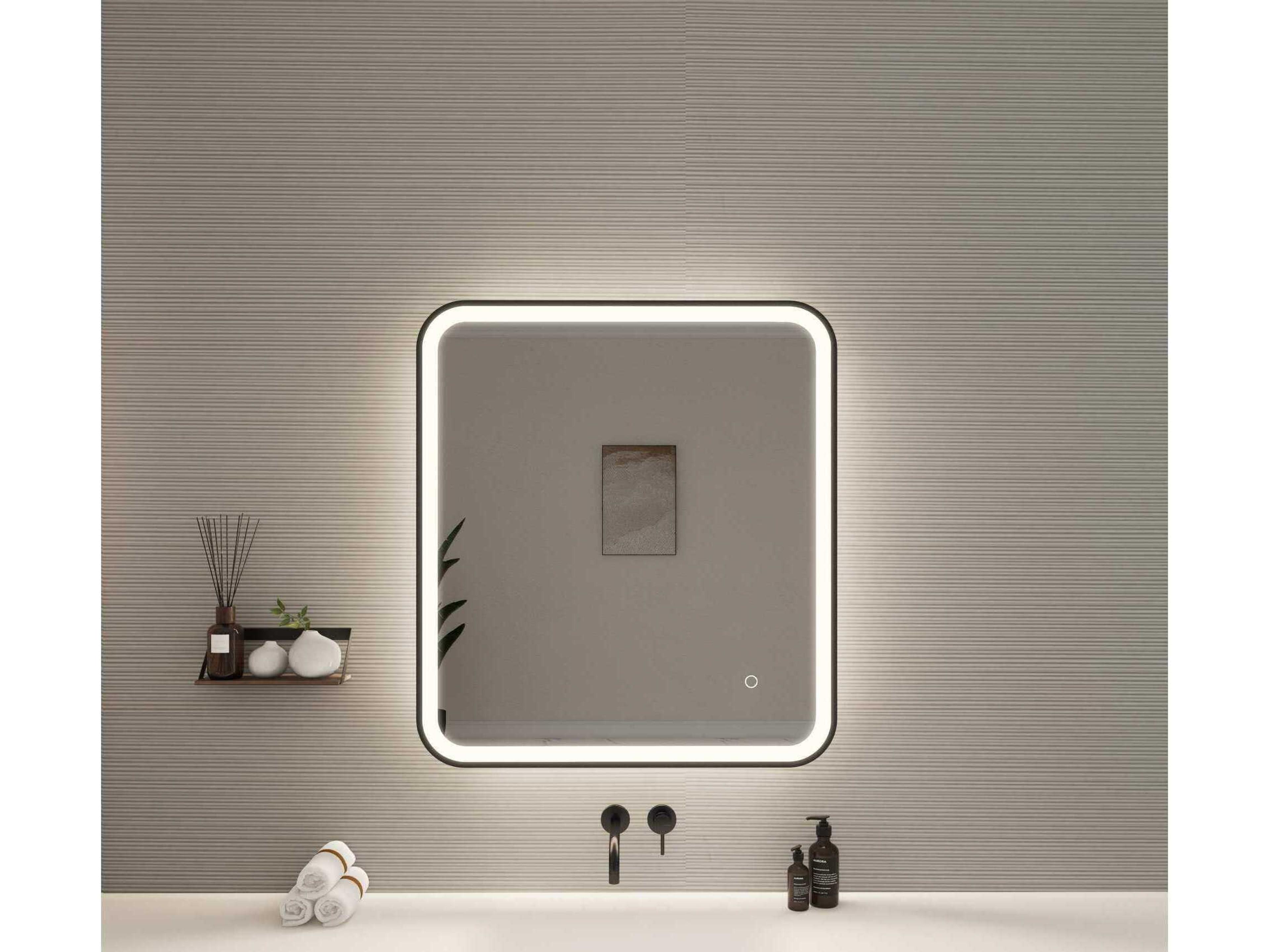 Elegant Lighting Harmoni Black Rectangular Wall Mirror