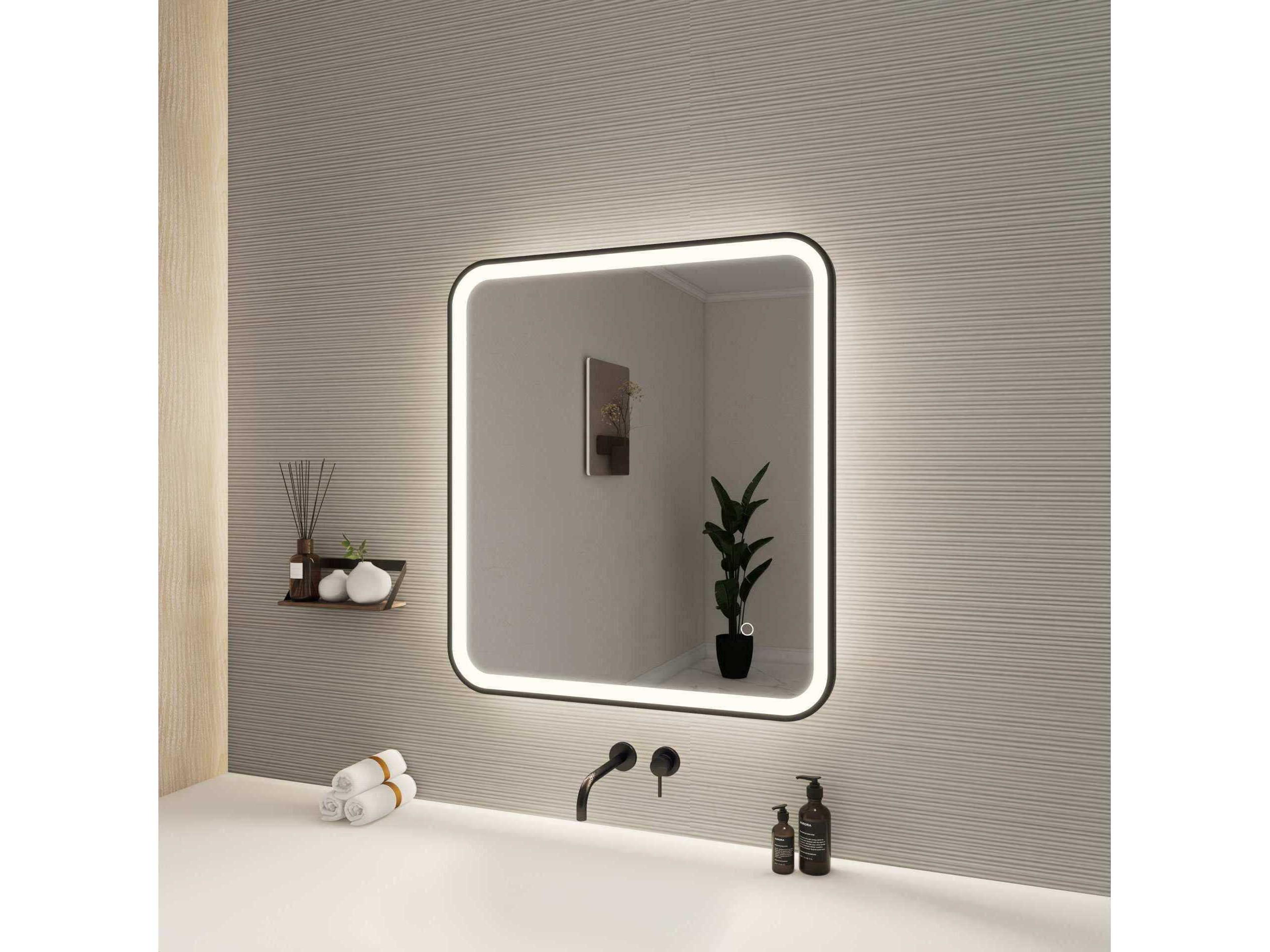 Elegant Lighting Harmoni Black Rectangular Wall Mirror