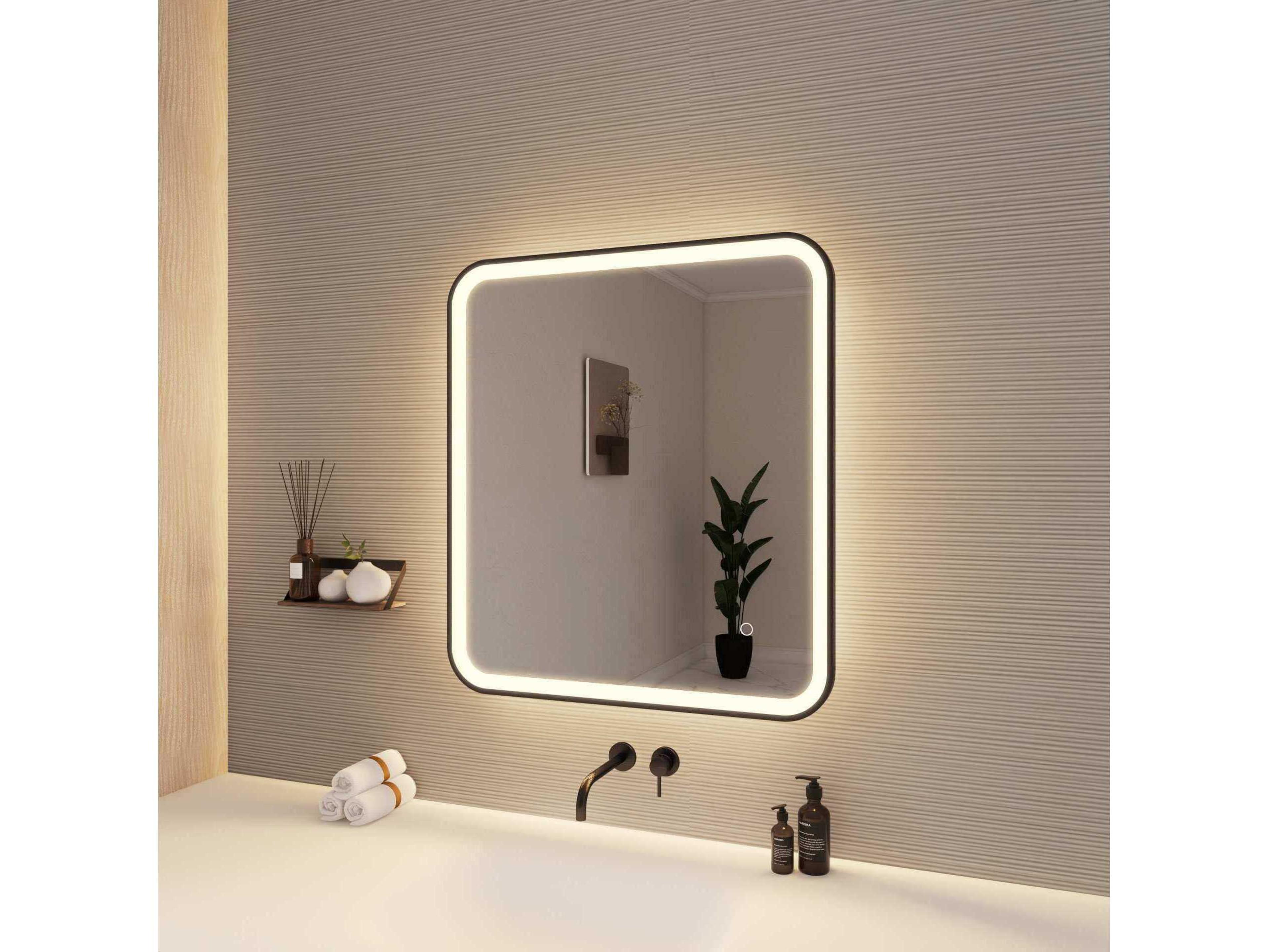 Elegant Lighting Harmoni Black Rectangular Wall Mirror