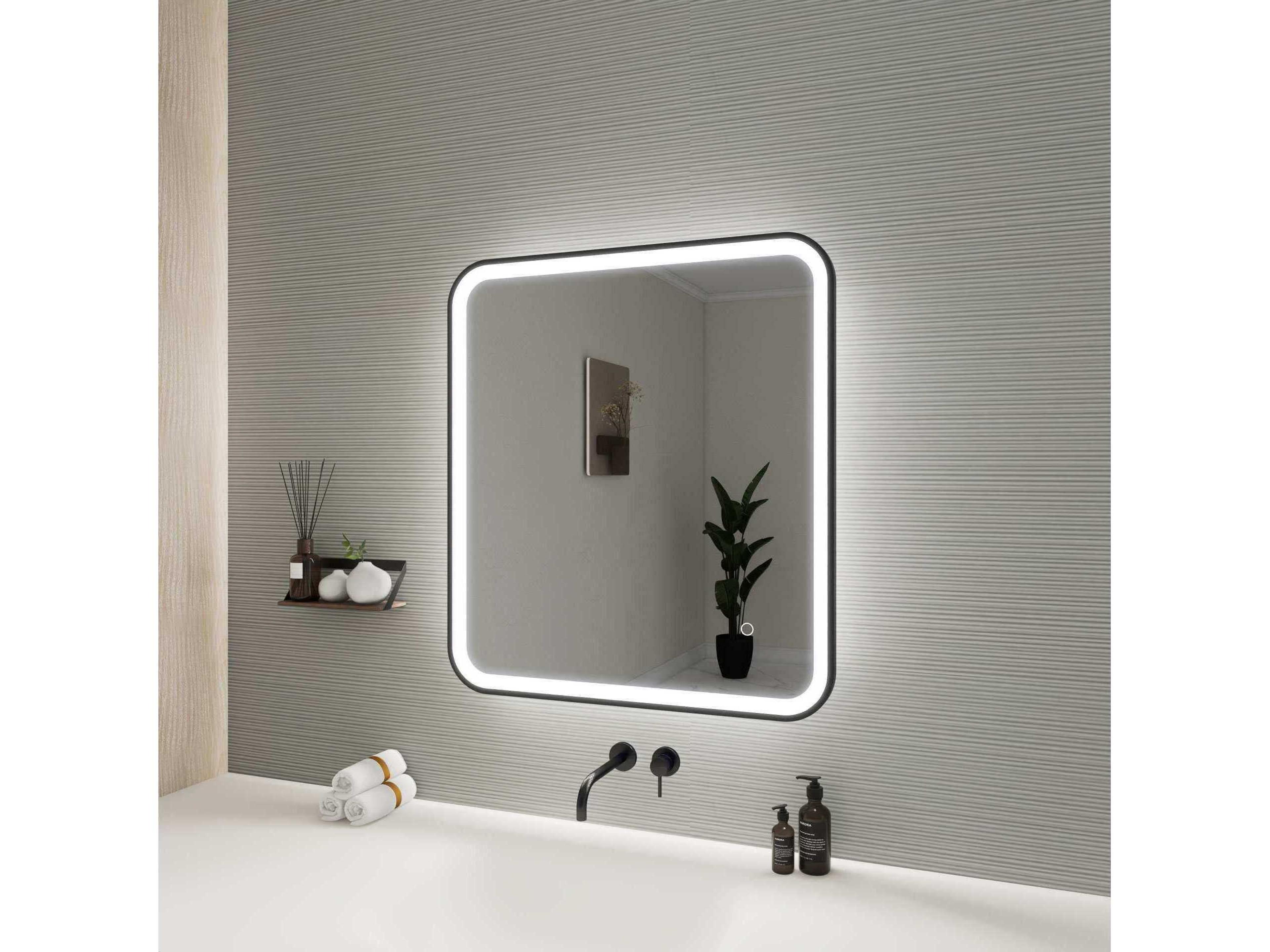 Elegant Lighting Harmoni Black Rectangular Wall Mirror