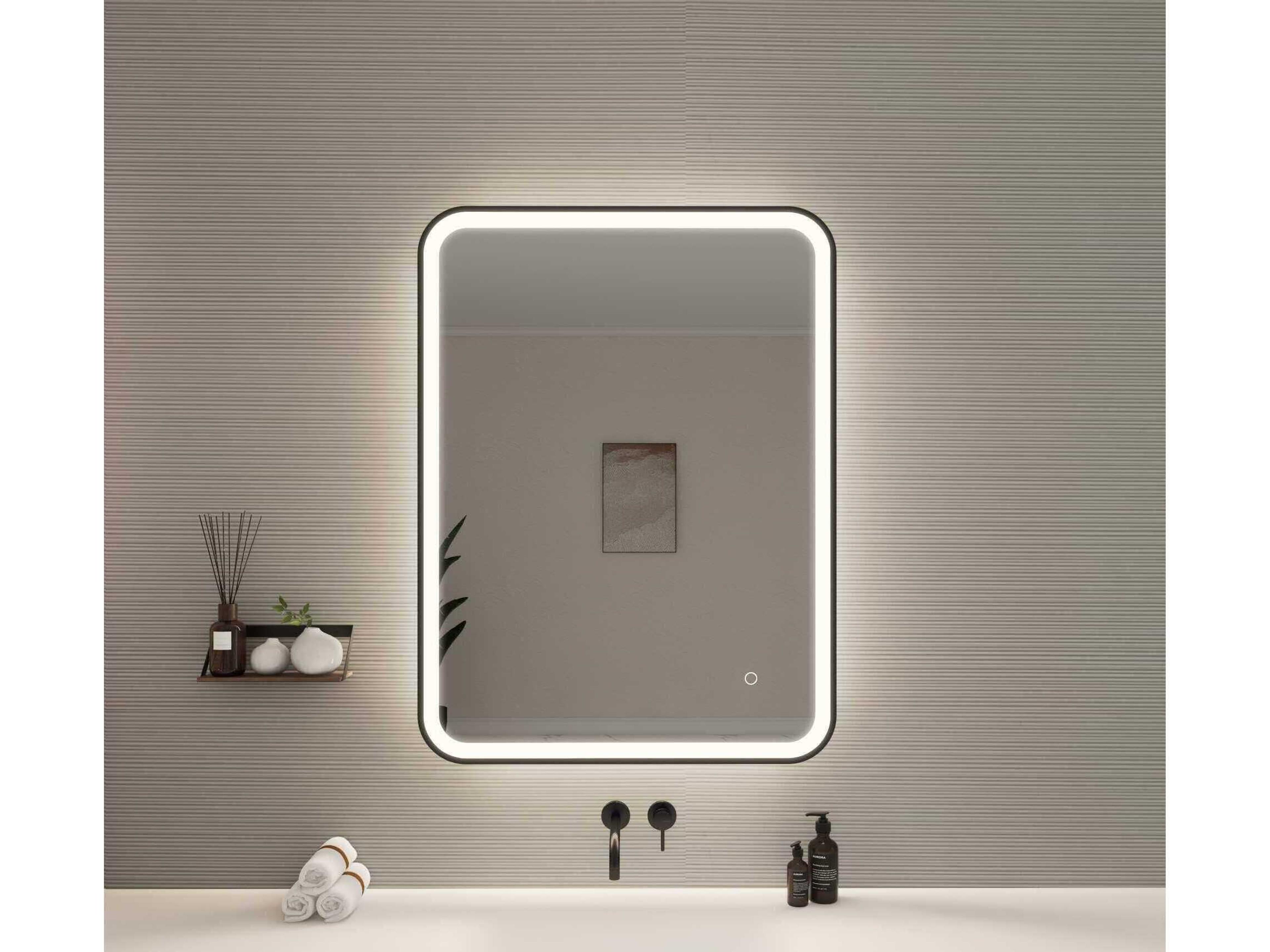 Elegant Lighting Harmoni Black Rectangular Wall Mirror