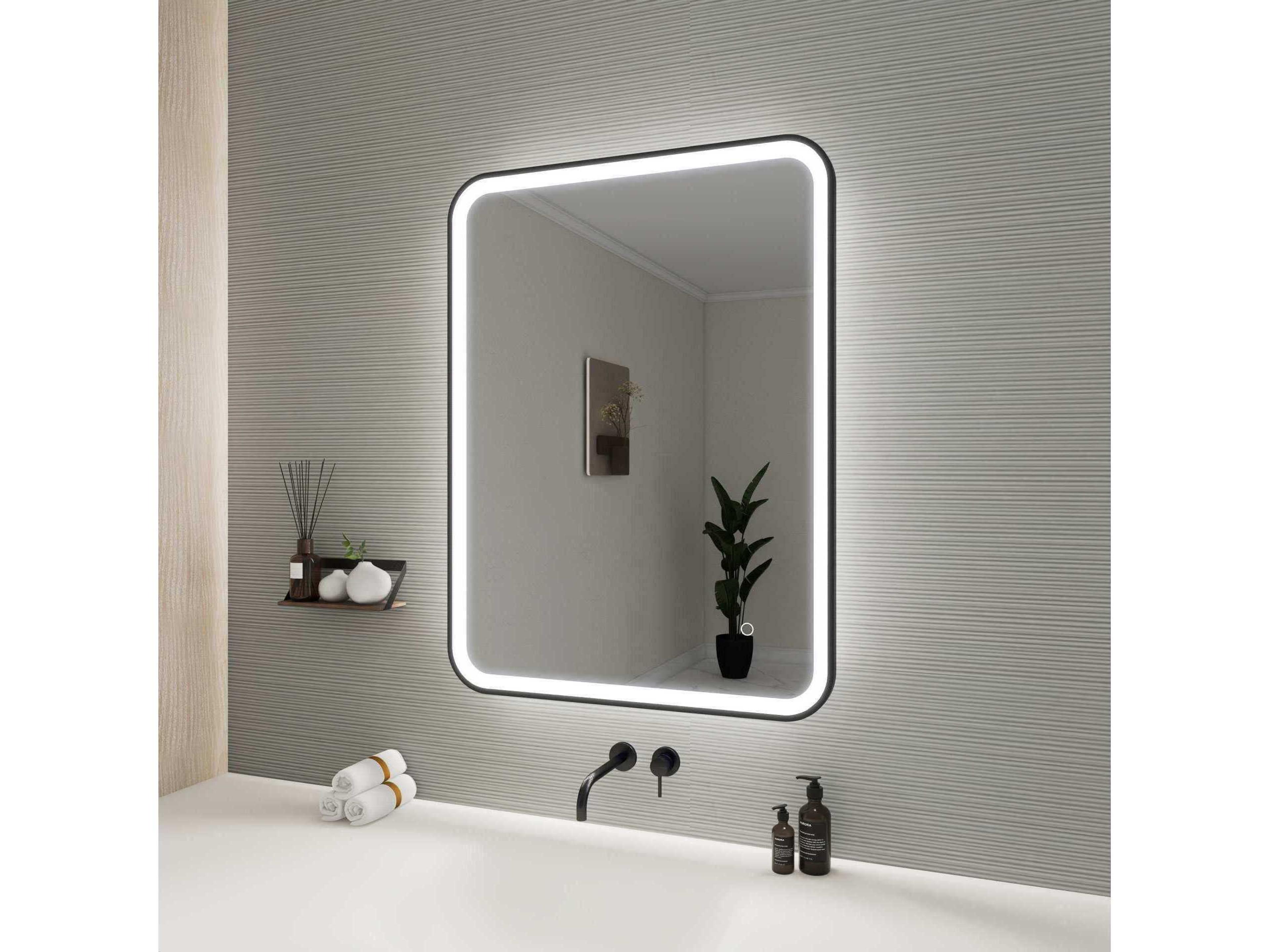 Elegant Lighting Harmoni Black Rectangular Wall Mirror