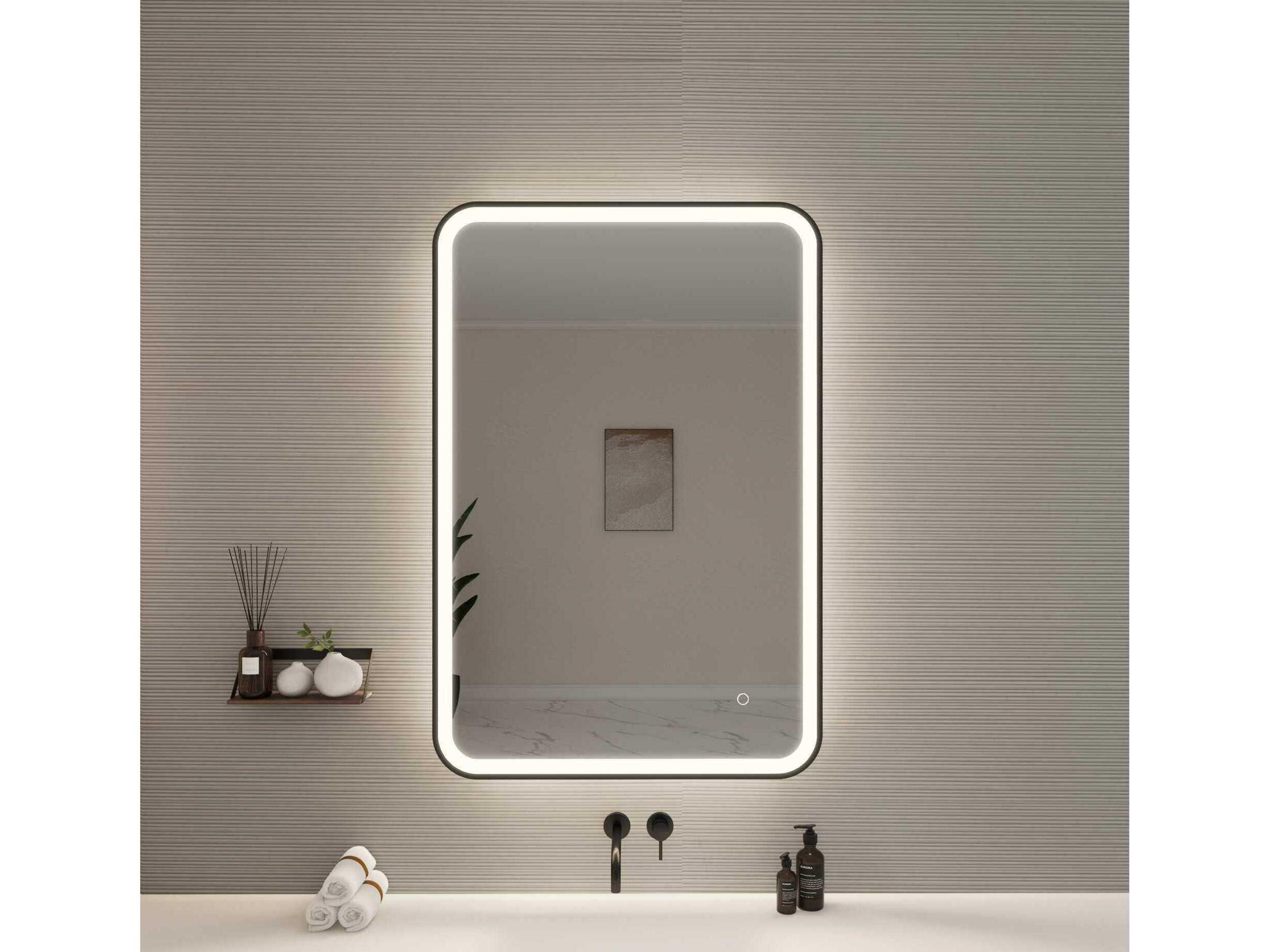 Elegant Lighting Harmoni Black Rectangular Wall Mirror