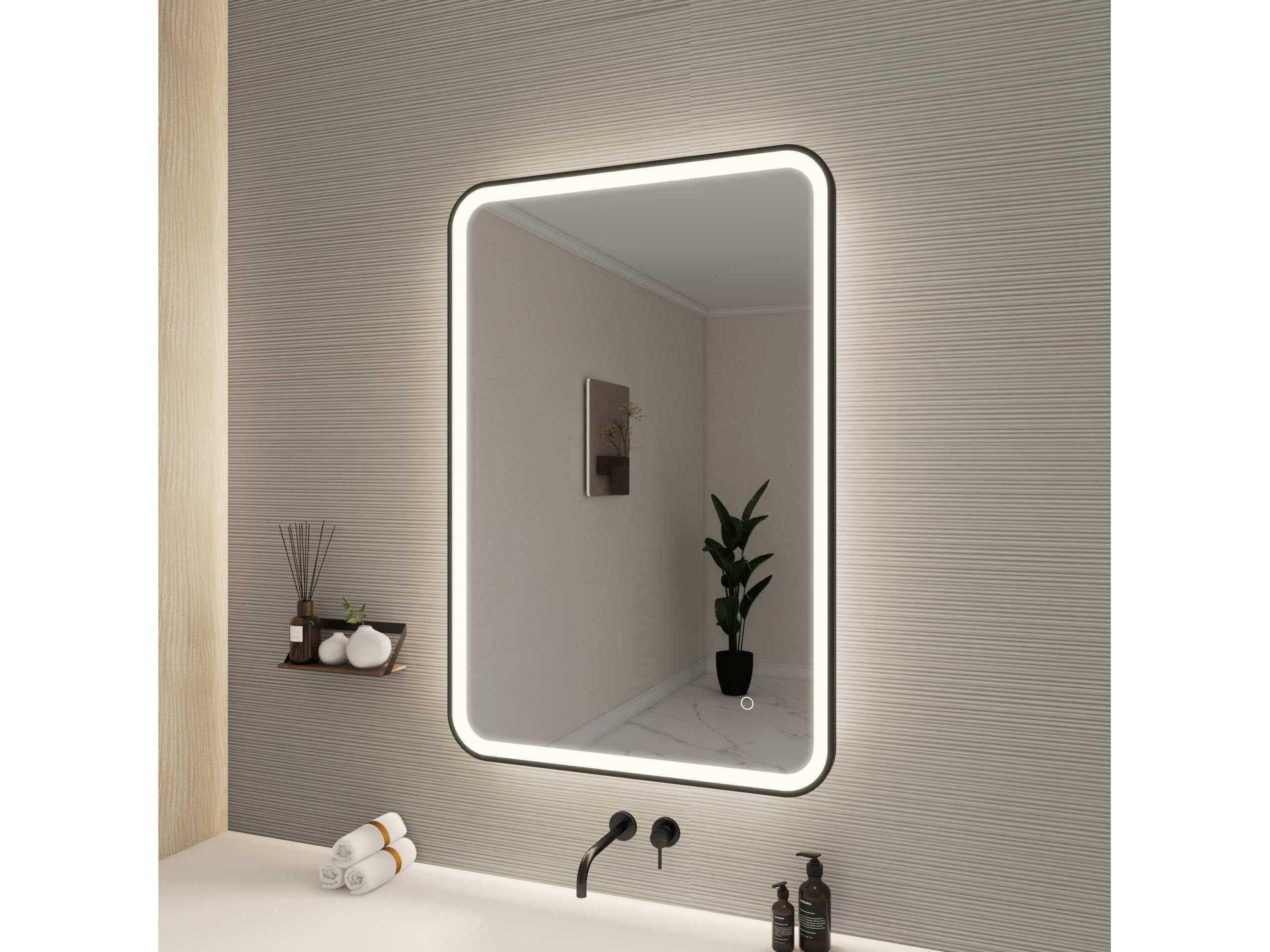Elegant Lighting Harmoni Black Rectangular Wall Mirror