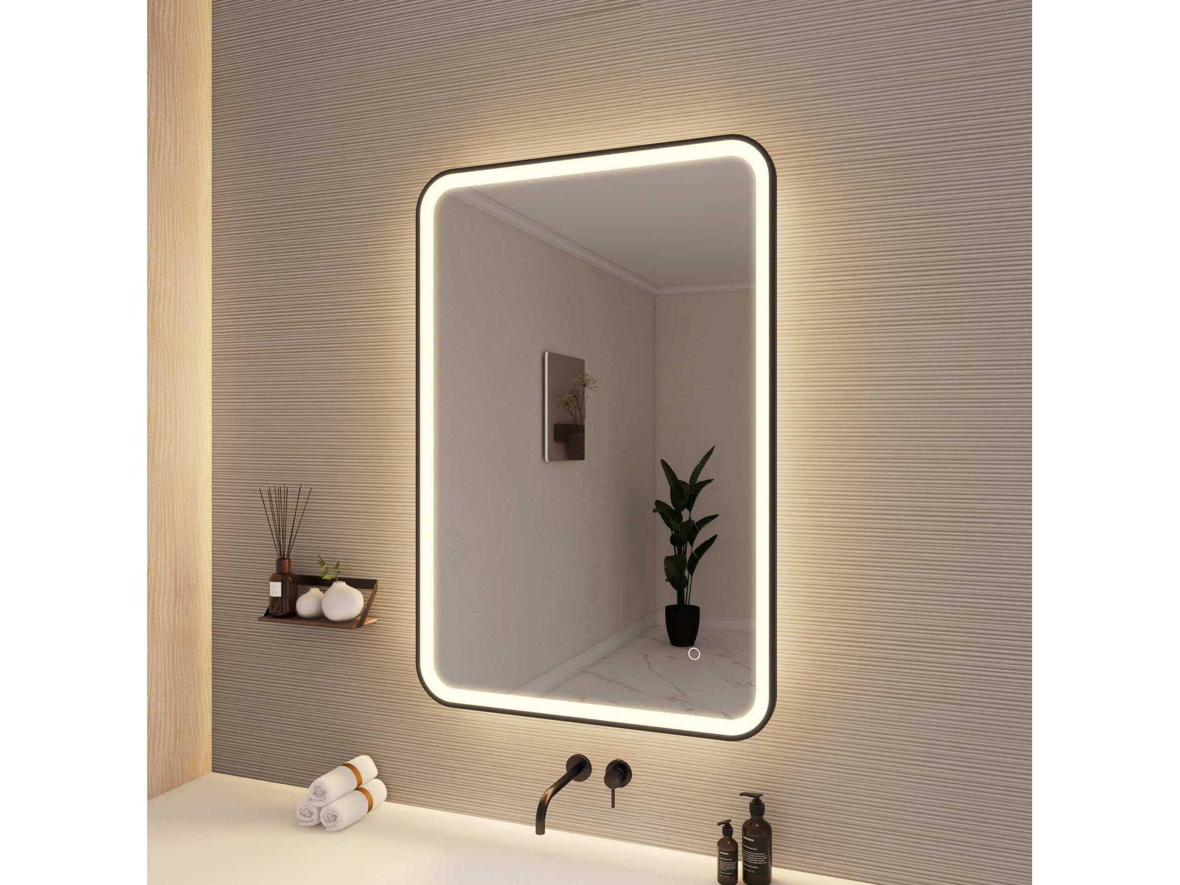 Elegant Lighting Harmoni Black Rectangular Wall Mirror
