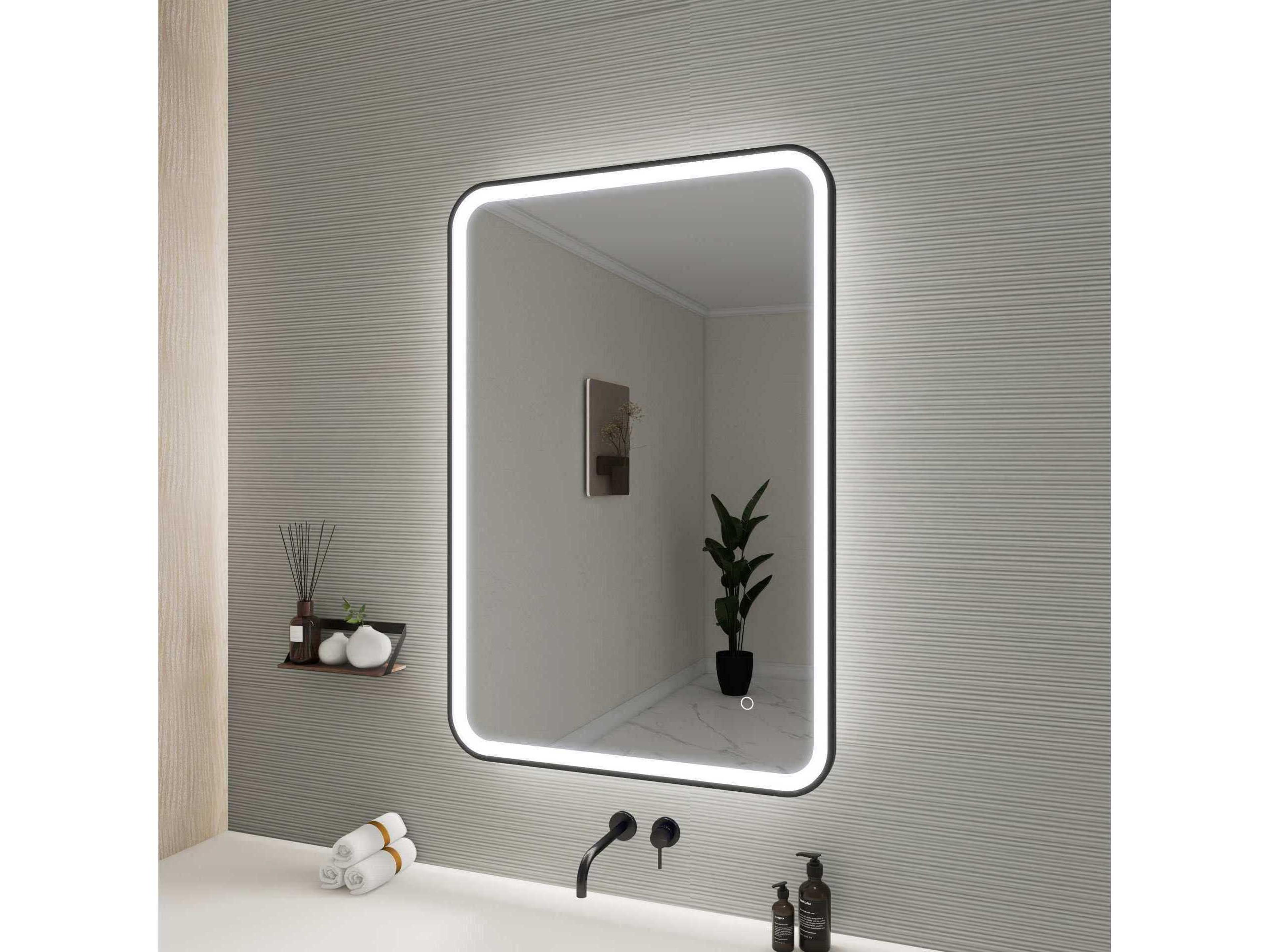 Elegant Lighting Harmoni Black Rectangular Wall Mirror