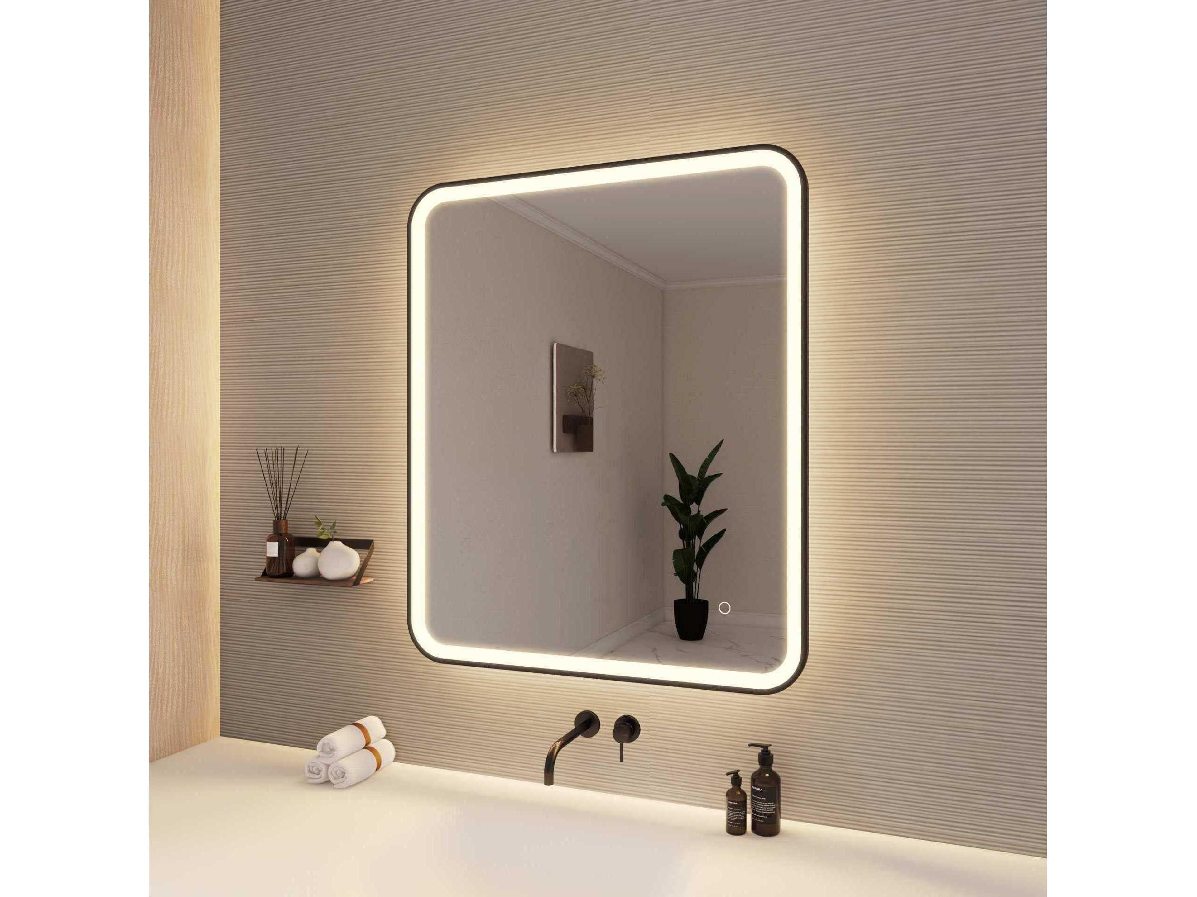 Elegant Lighting Harmoni Black Rectangular Wall Mirror