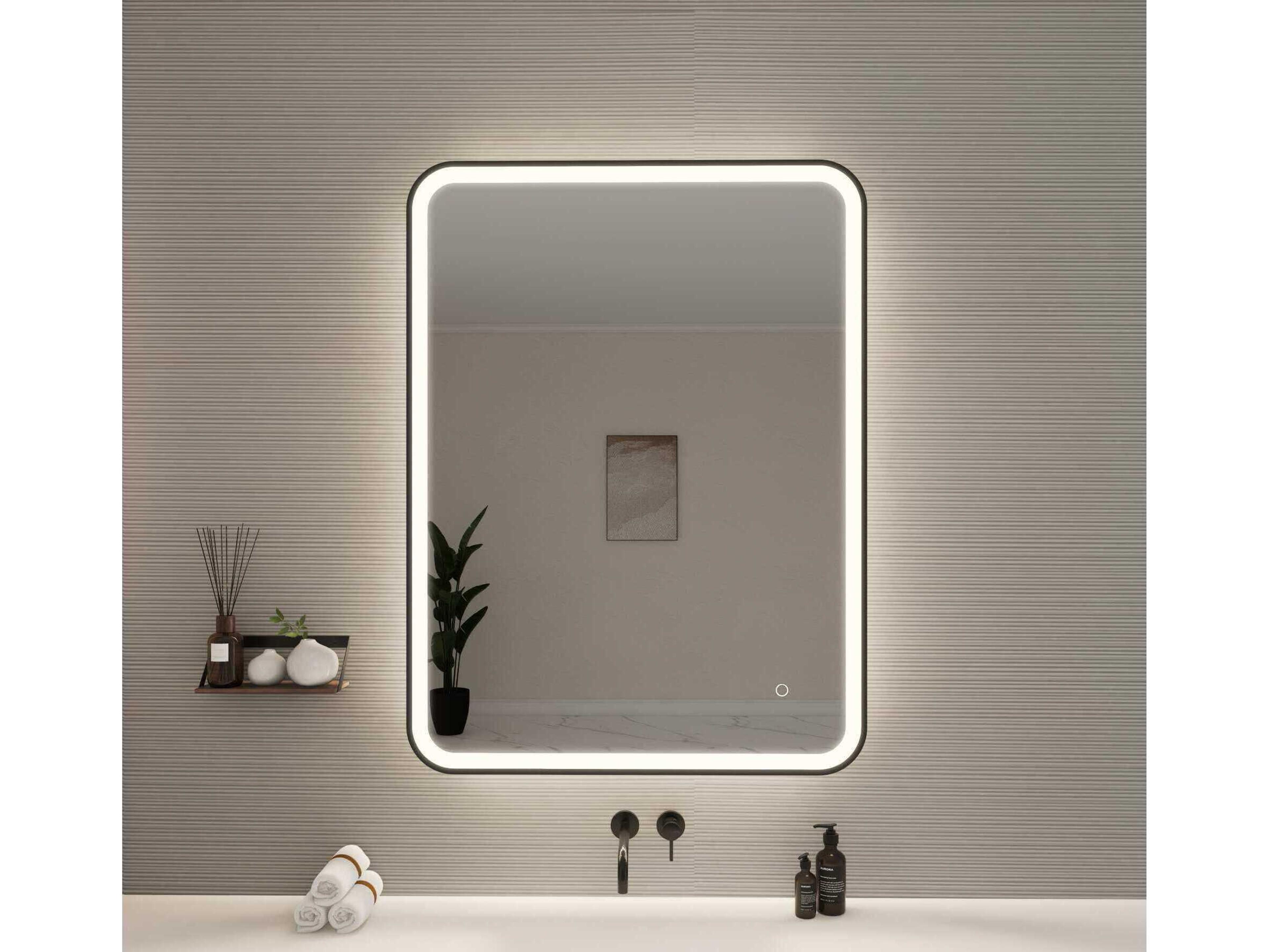 Elegant Lighting Harmoni Black Rectangular Wall Mirror
