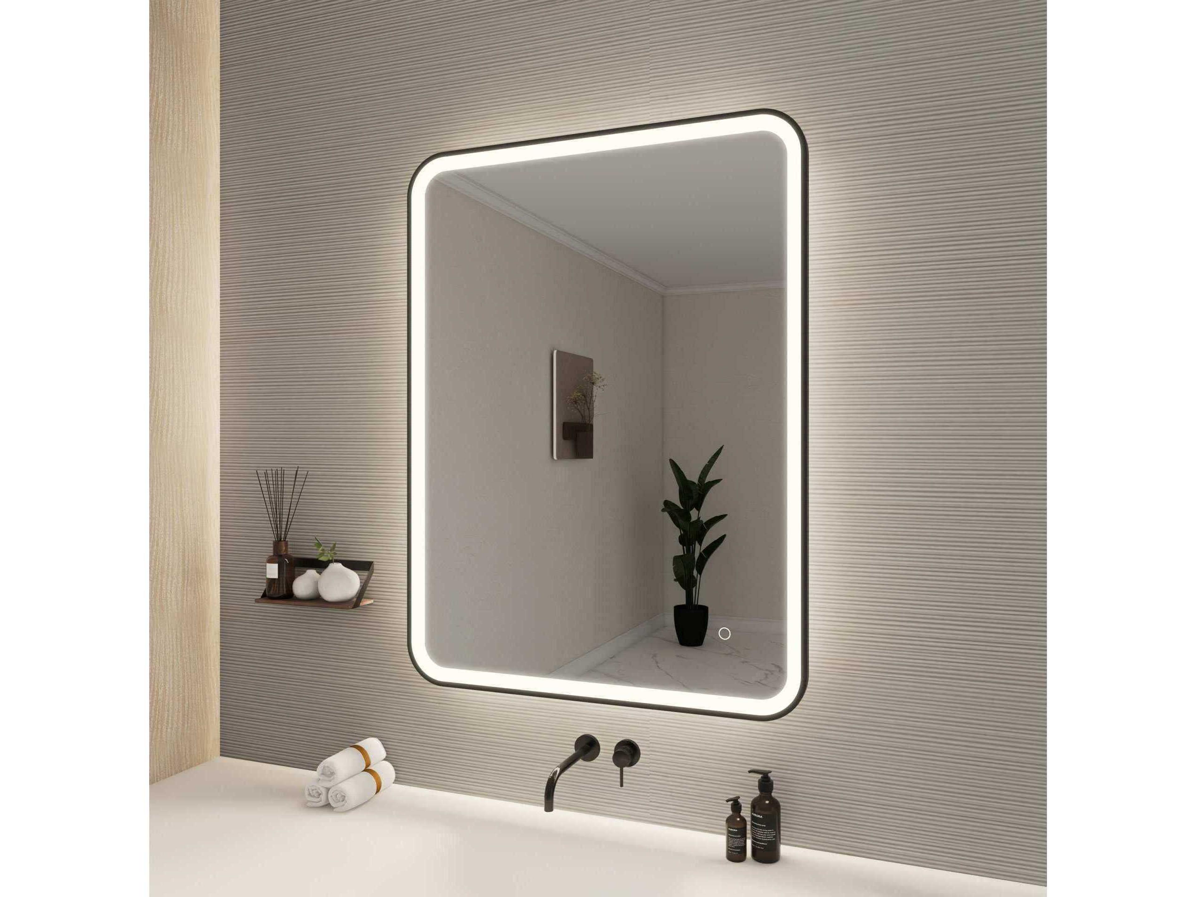Elegant Lighting Harmoni Black Rectangular Wall Mirror