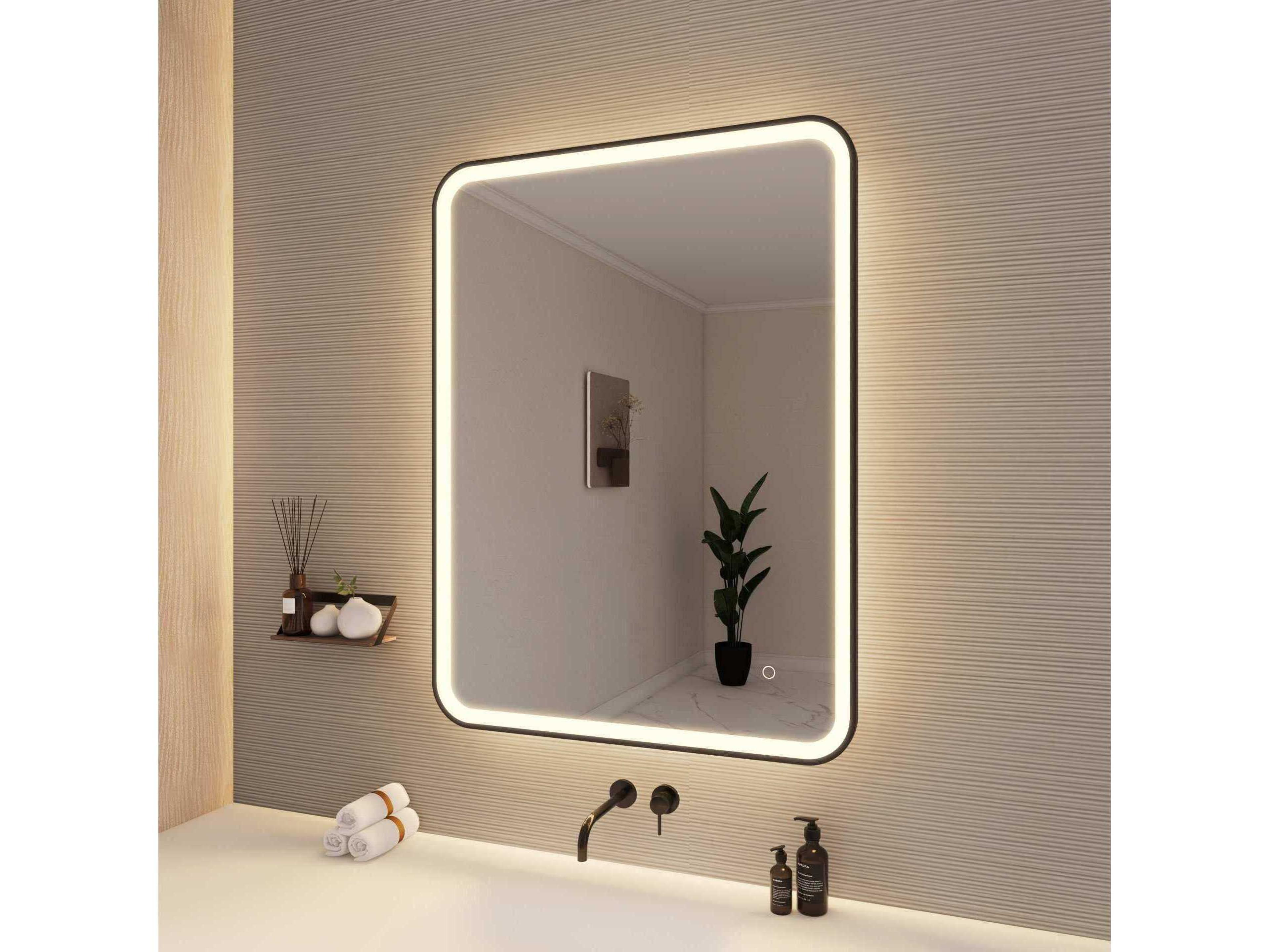 Elegant Lighting Harmoni Black Rectangular Wall Mirror